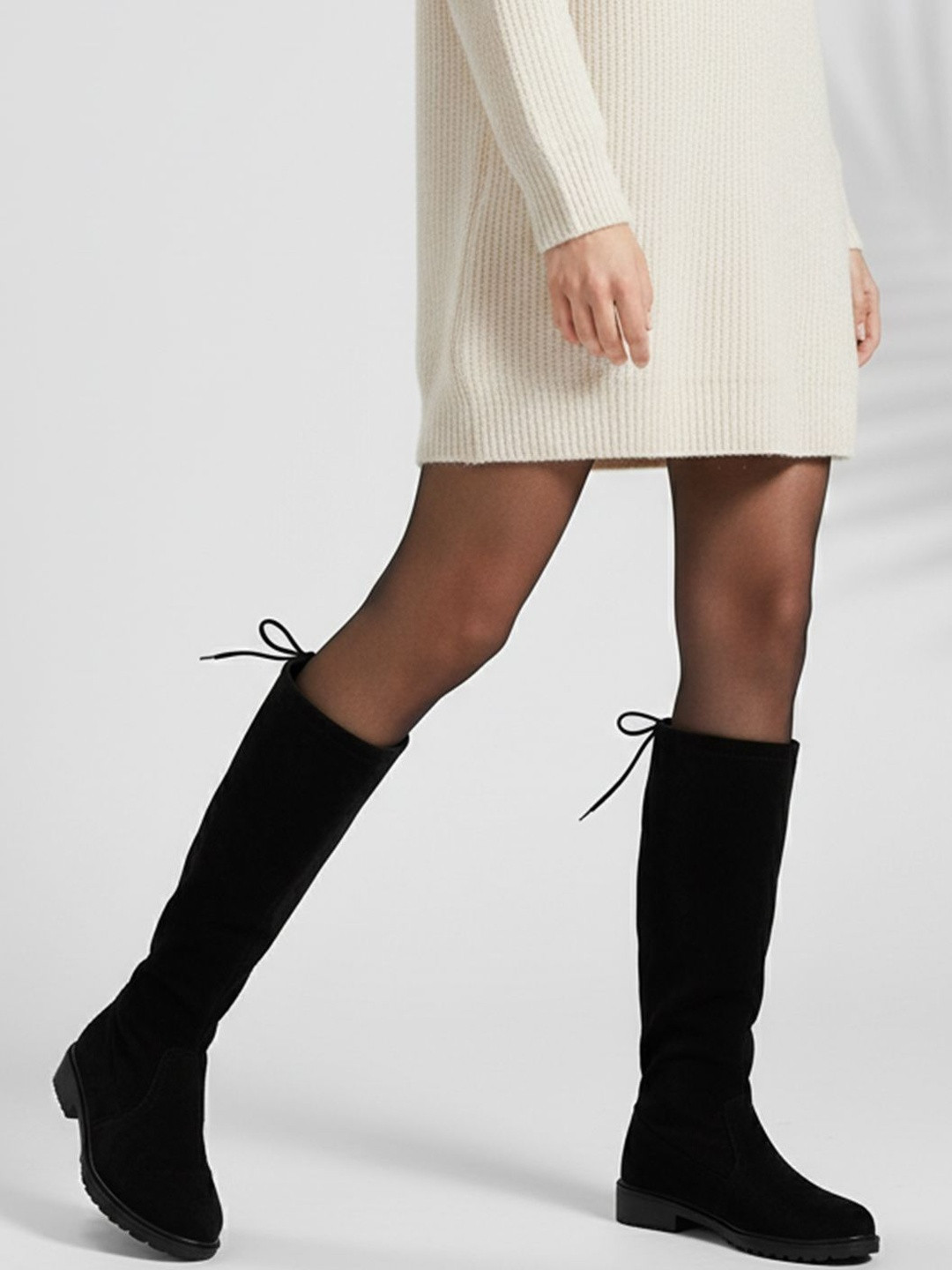 JM Looks High-Top Long Lace Up Round-Toe Boots