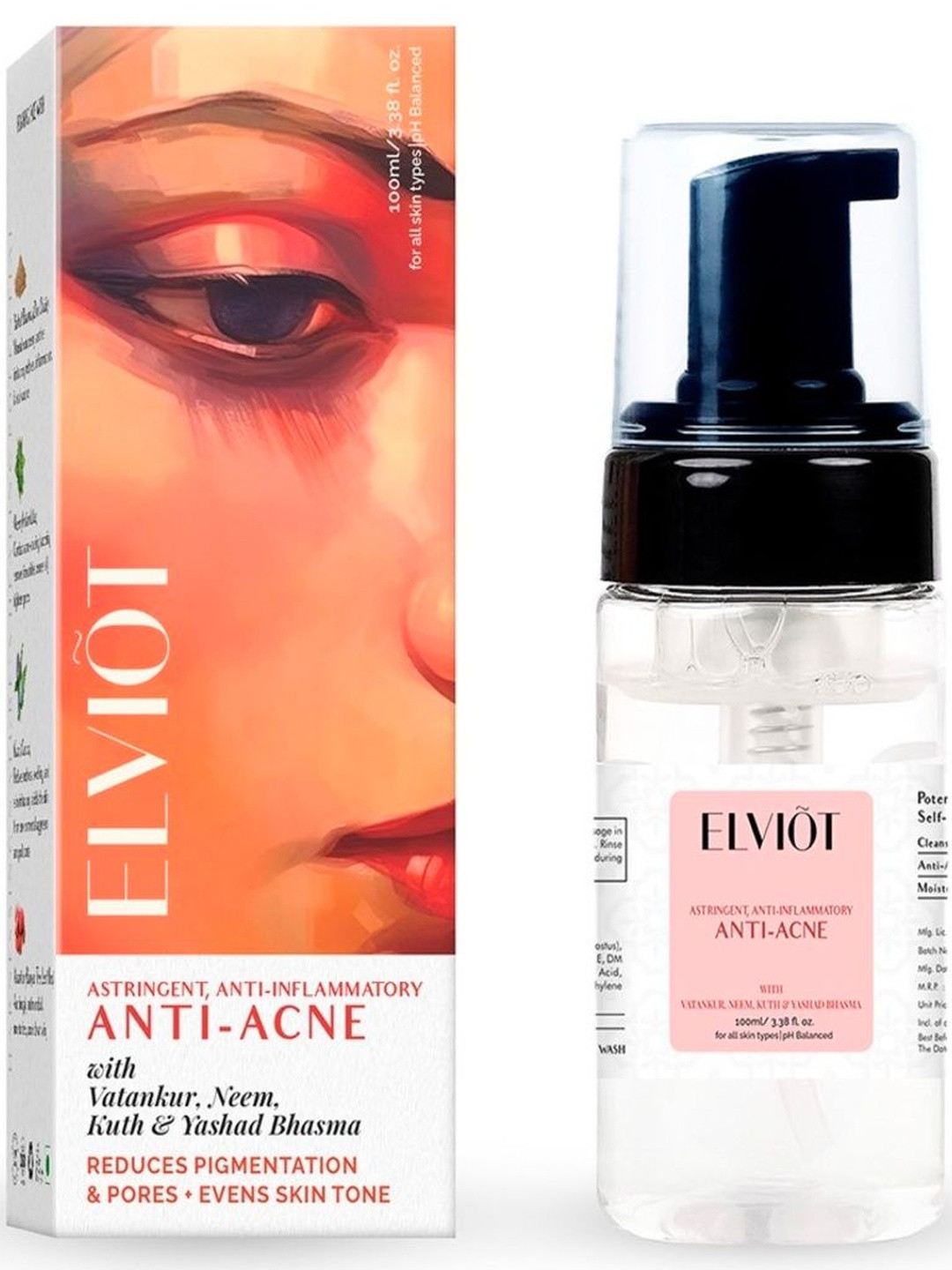 ELVIOT Anti-Acne Zinc Oxide & Glycolic Acid Face Wash - 100ml