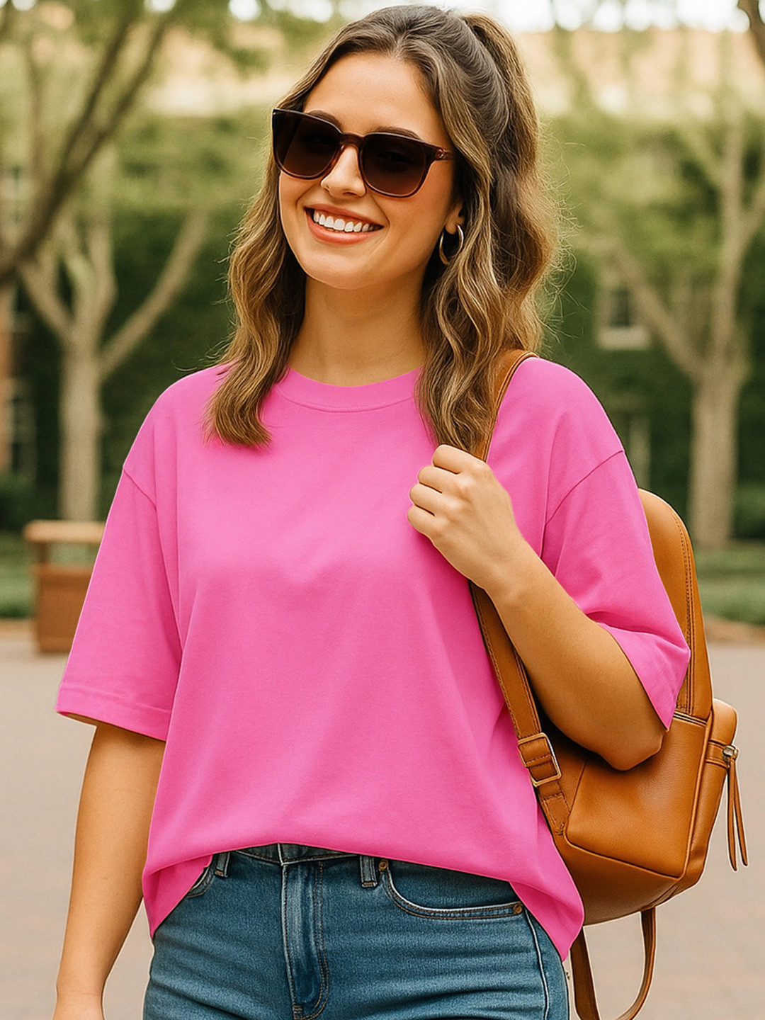 Bewakoof Heavy Duty Women Drop-Shoulder Sleeves Pure Cotton Oversized T-shirt