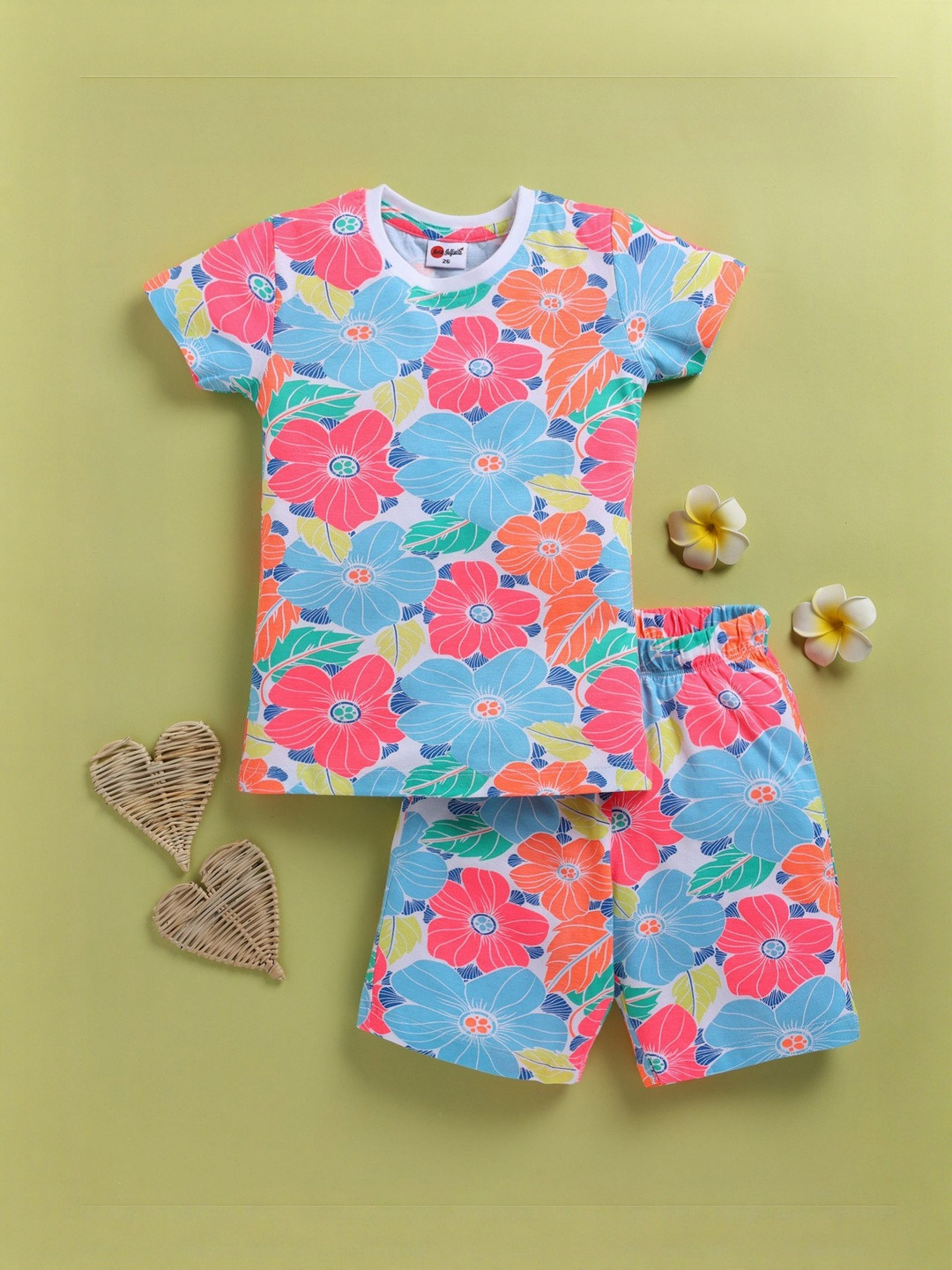 Mars Infiniti Girls Floral Printed Top with Shorts Clothing Set