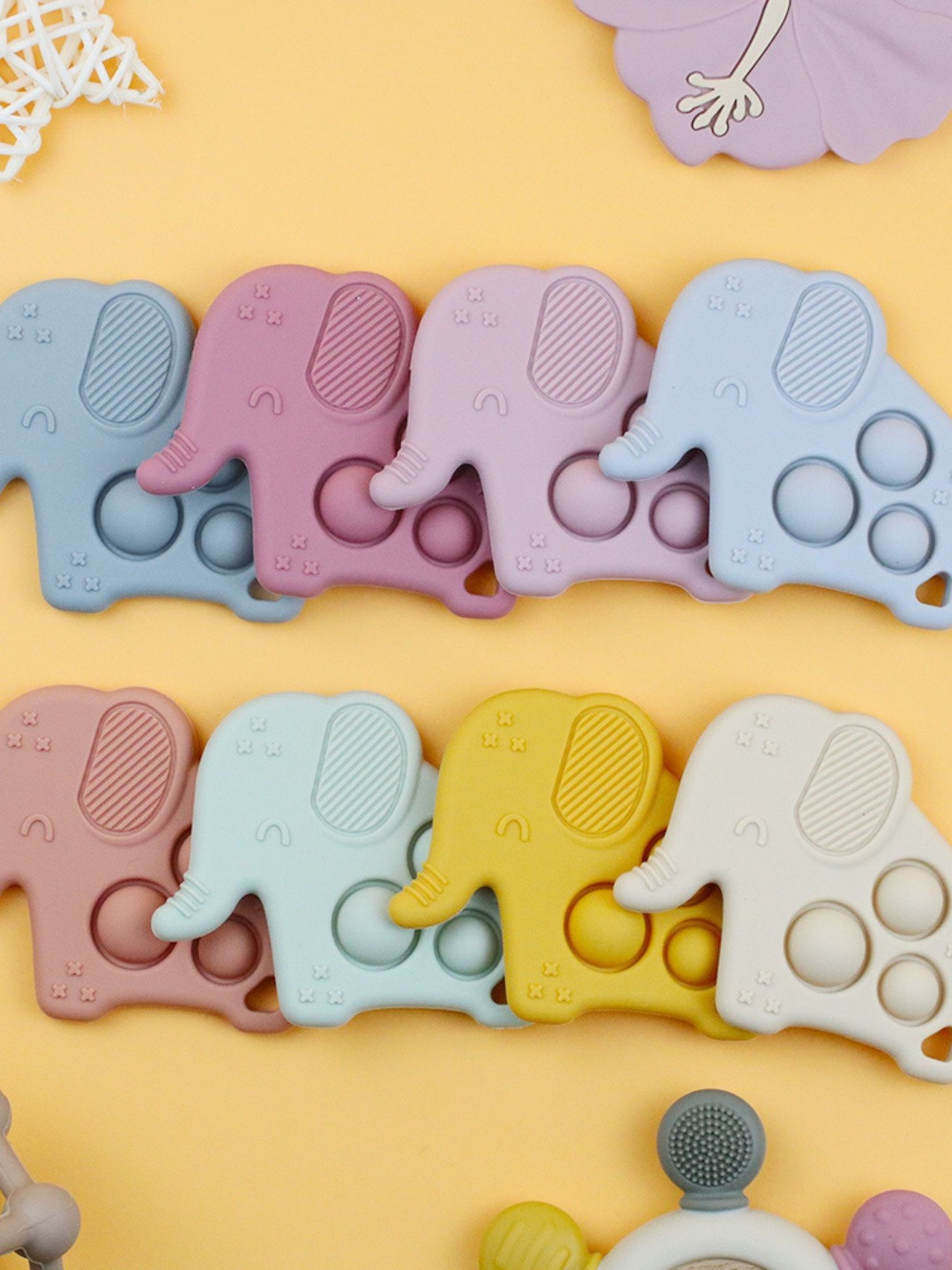 Sun & Shine Kids Pack of 8 Purple Ele Pop Teether