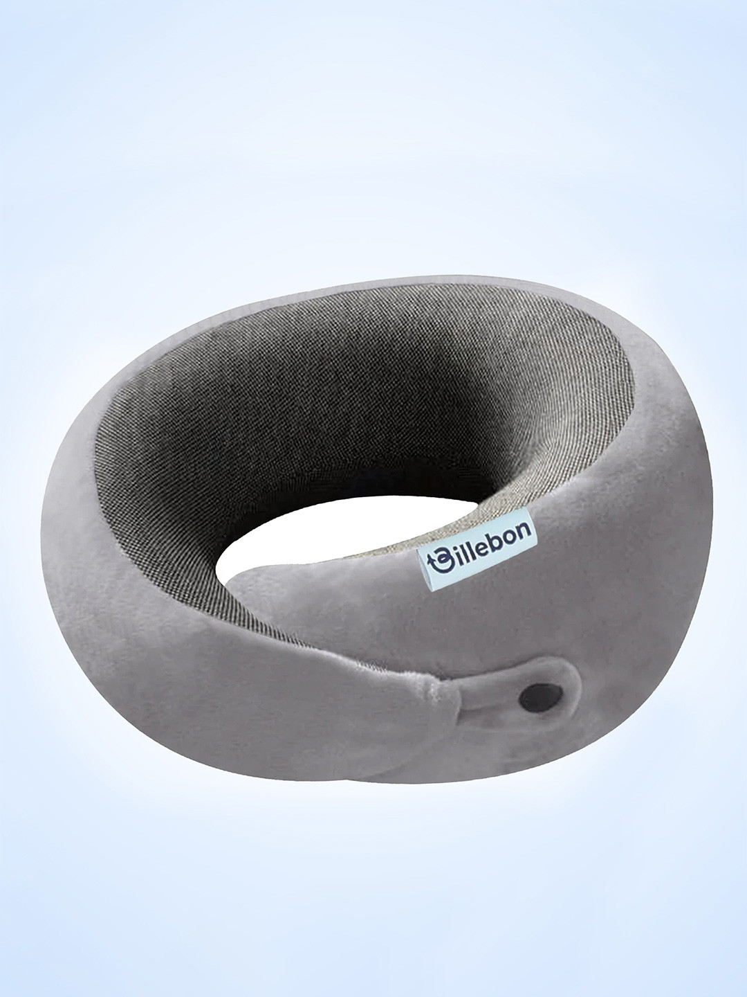 BILLEBON Grey Extra Soft Memory Foam Travel Pillow 5 inches  x 4 inches
