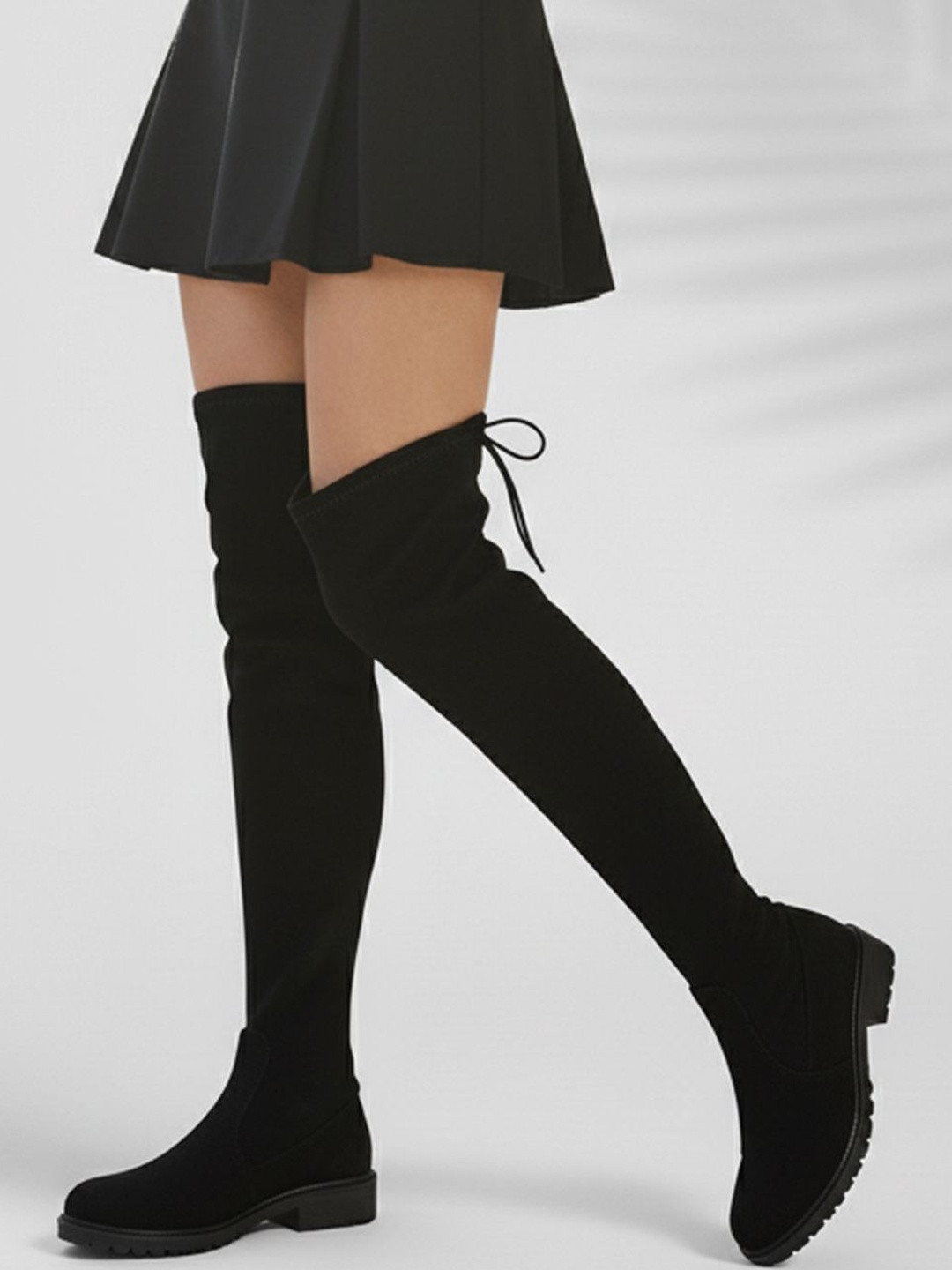 JM Looks High-Top Lace-Ups Round-Toe Boots
