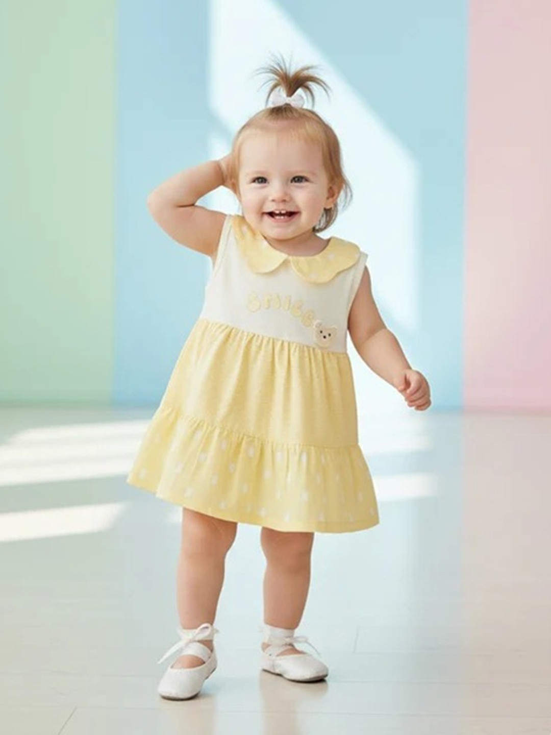 Babys Day Floral Print A-Line Dress