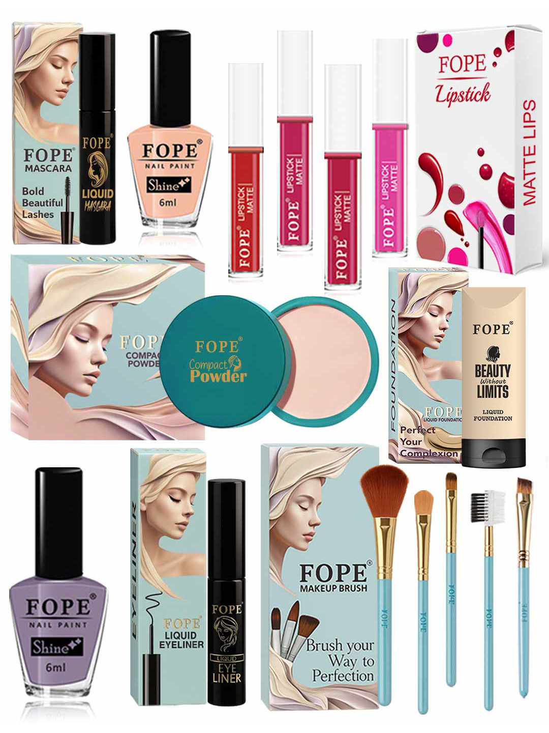 FOPE Set Of 15 All In One Long Lasting Radiant Makeup Combo