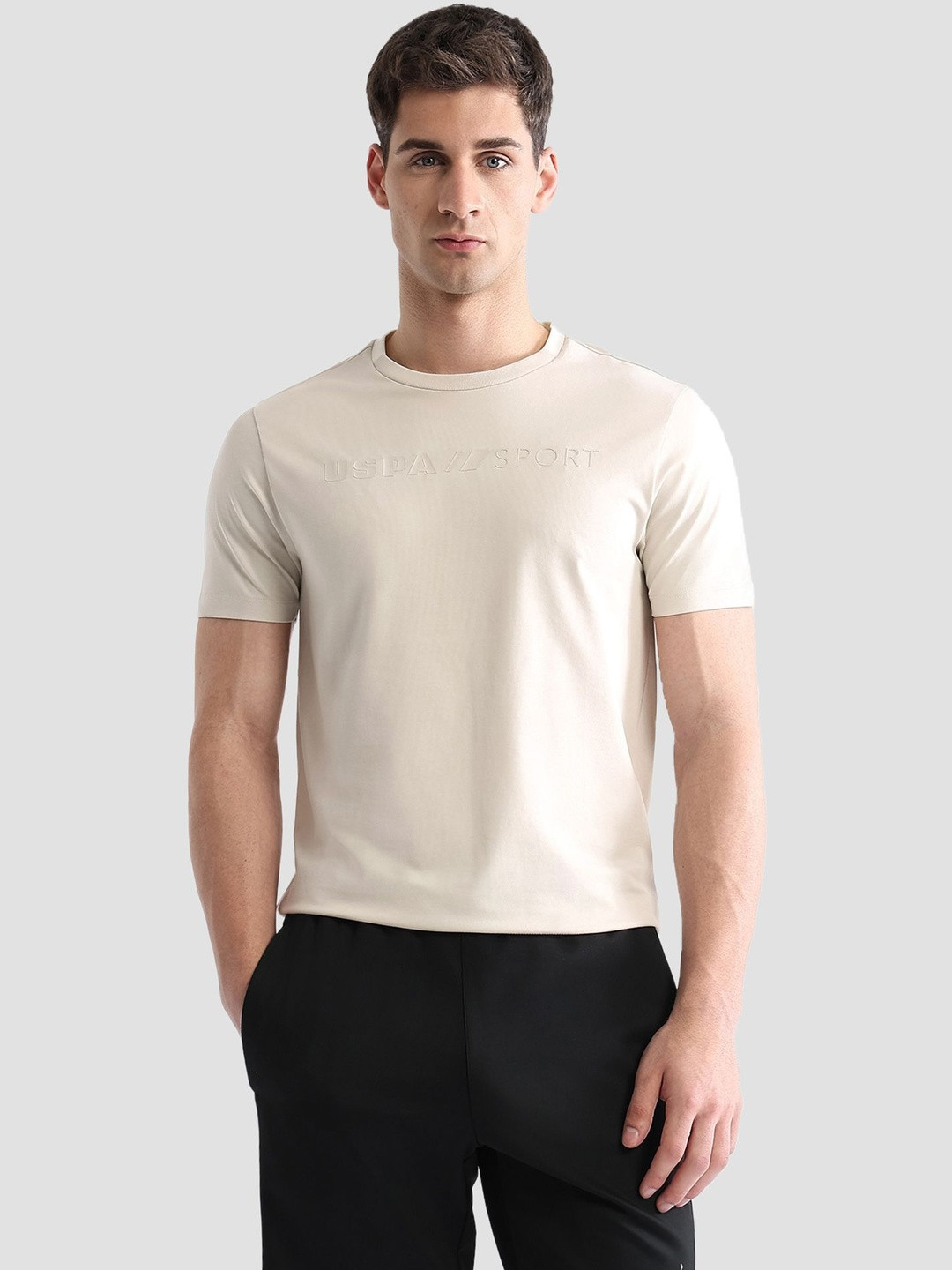 USPA Sport Men Brand Logo Printed T-shirt