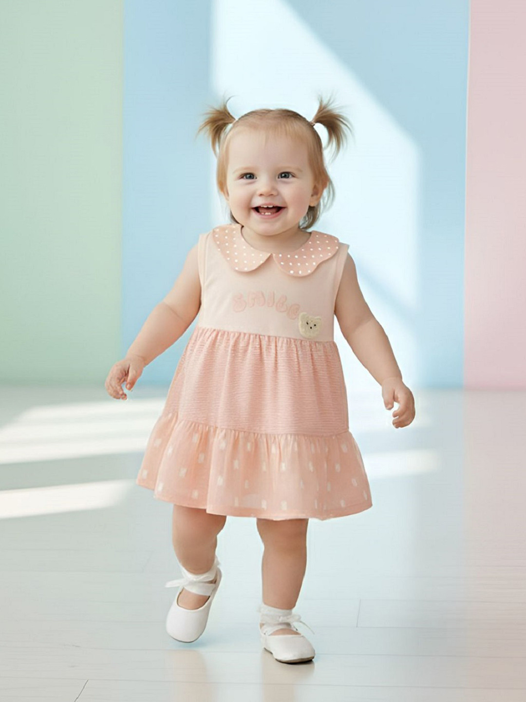 Babys Day Floral Print A-Line Dress