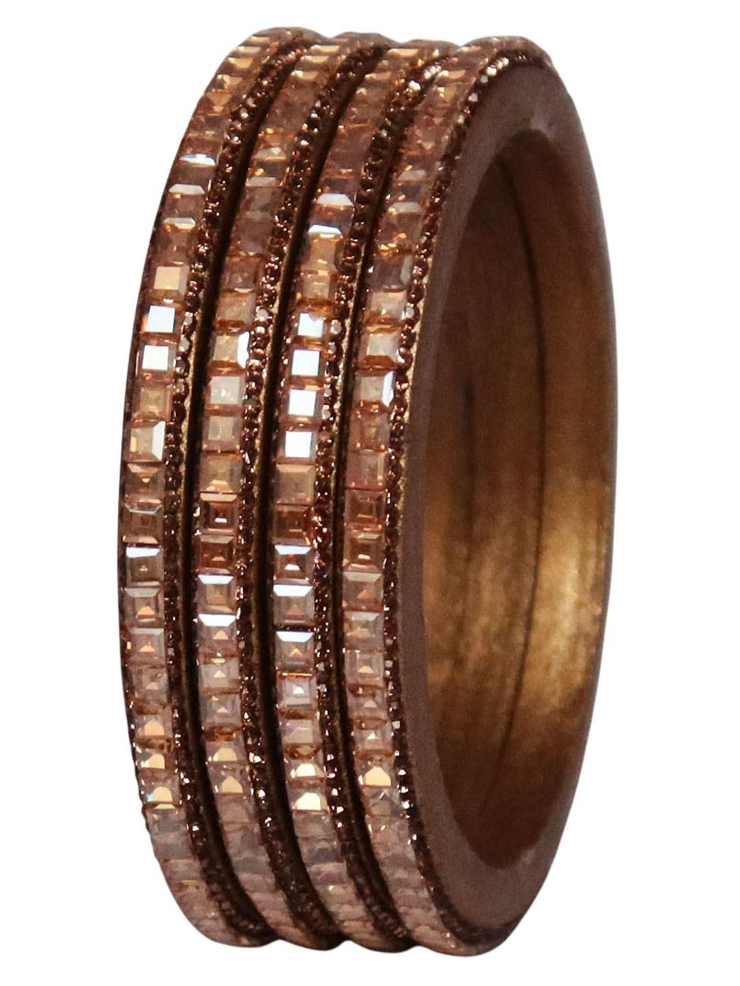 TAJ BRIDAL STORE Women Set Of 4 Kundan-Studded Rajasthani Kundan Bangle