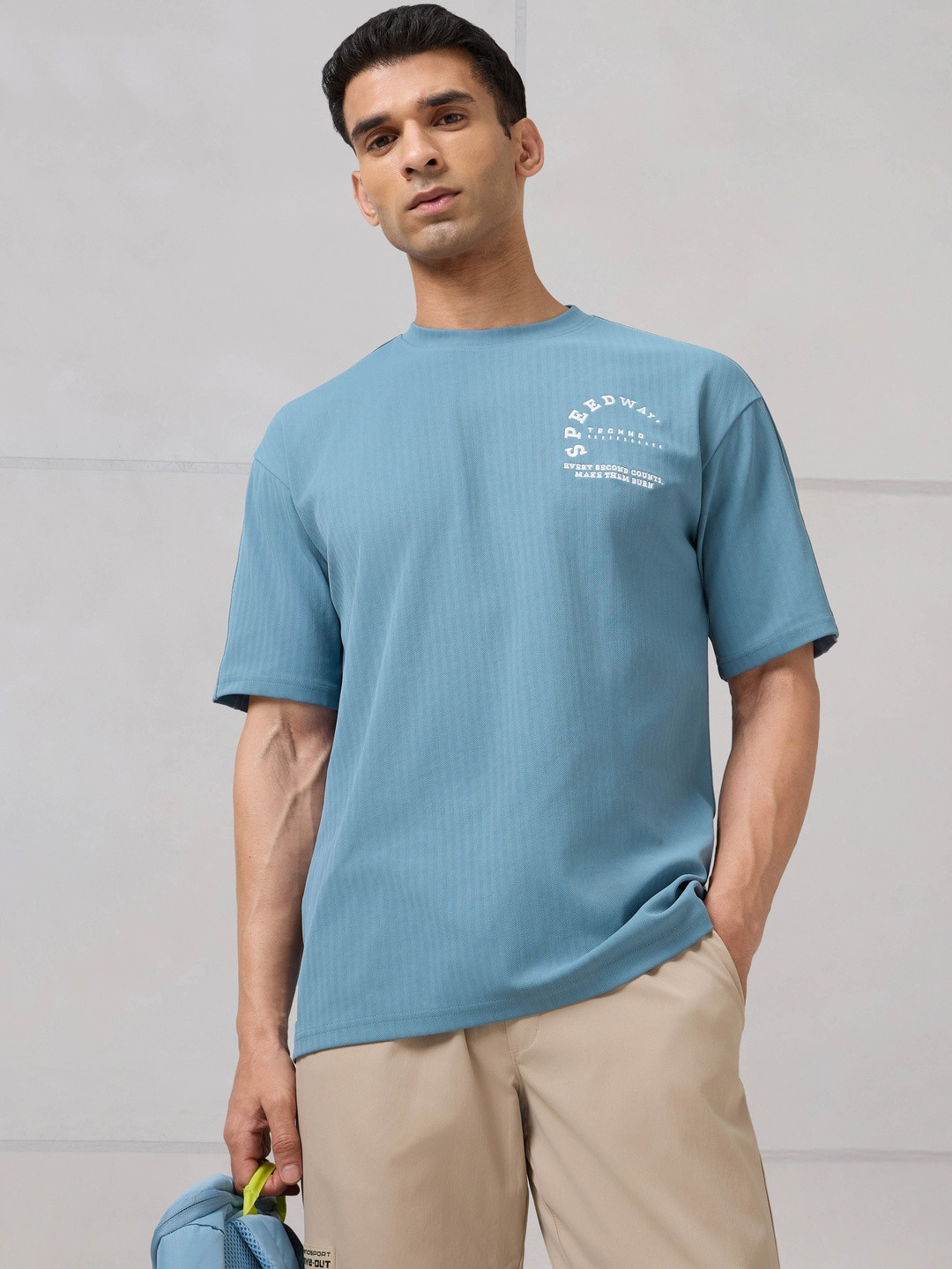 Technosport Men Typography Anti Static T-shirt