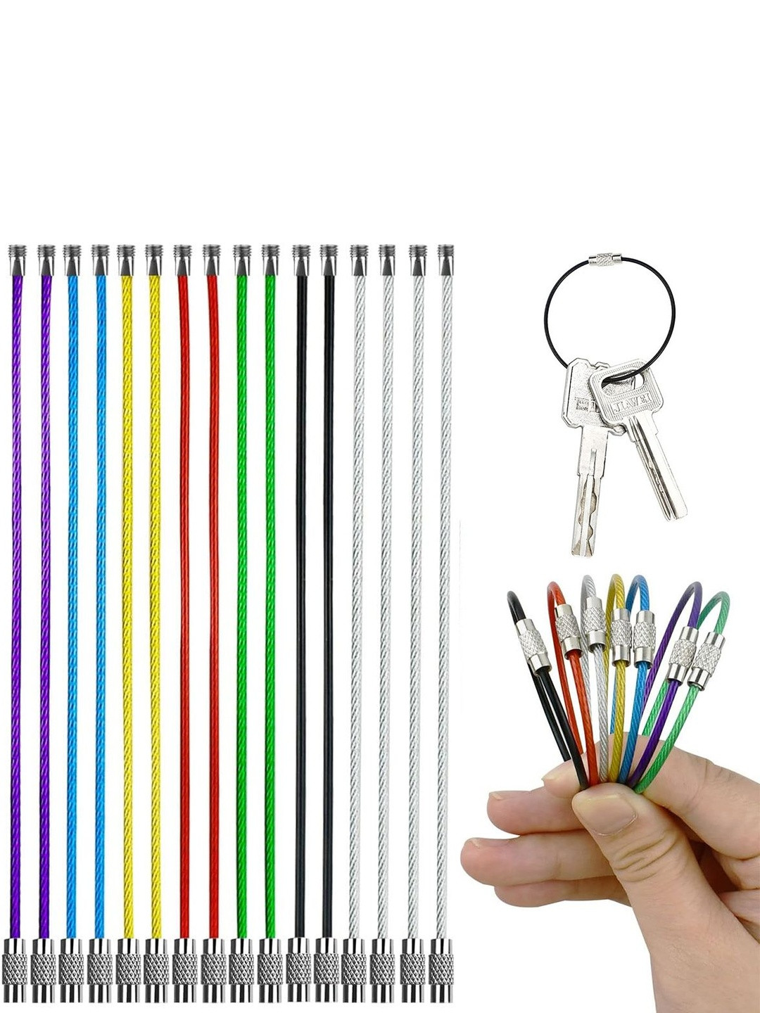SERPLEX Stainless Steel 16 Pieces Easy to use Key Rings