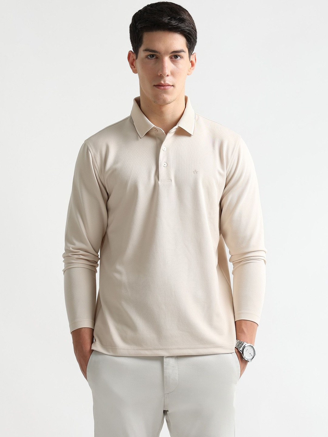 Arrow Men Brand Logo Polo Collar T-shirt