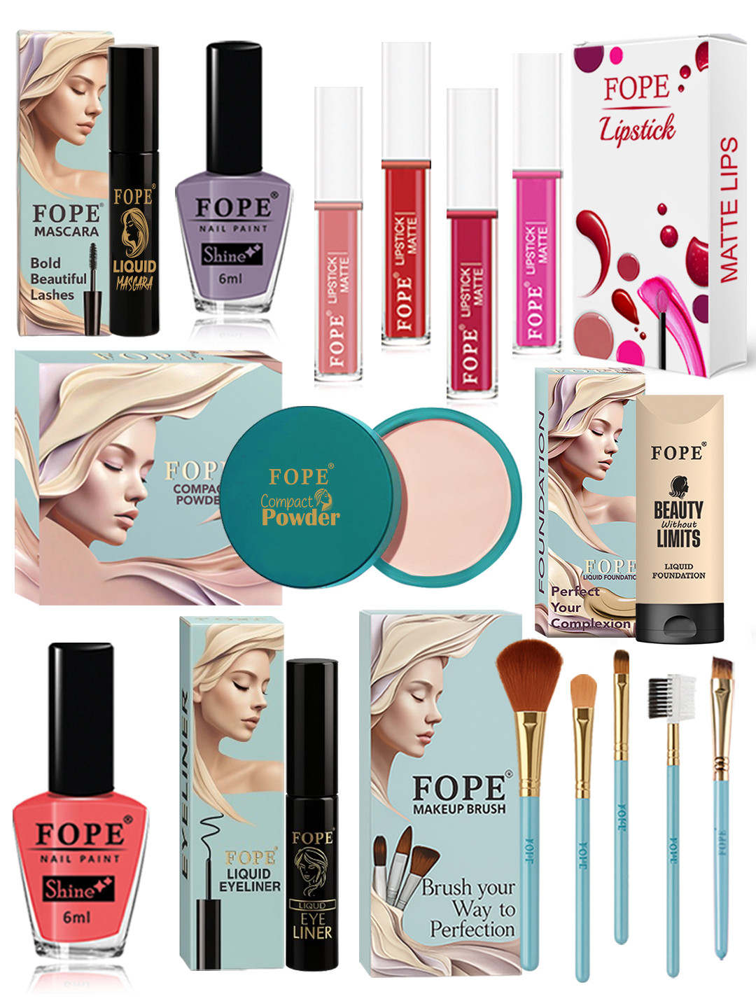 FOPE Set Of 15 All In One Long Lasting Radiant Makeup Combo