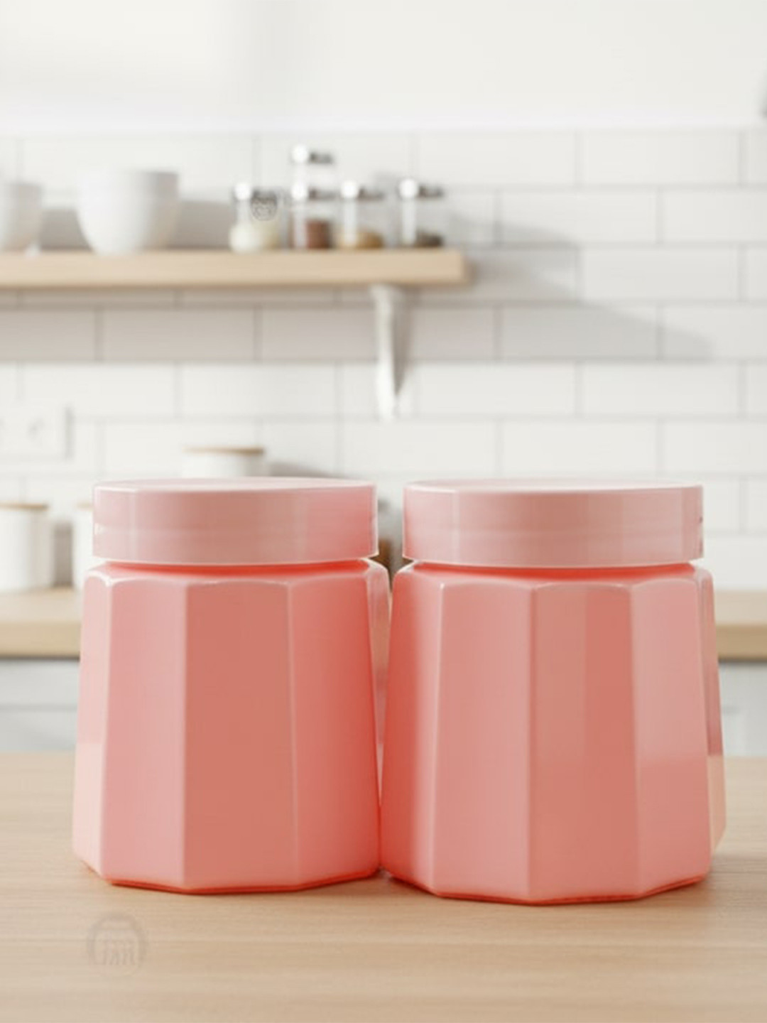 CROCO JAR Peach 2 Pieces Glass Dishwasher Safe Container 300 ml