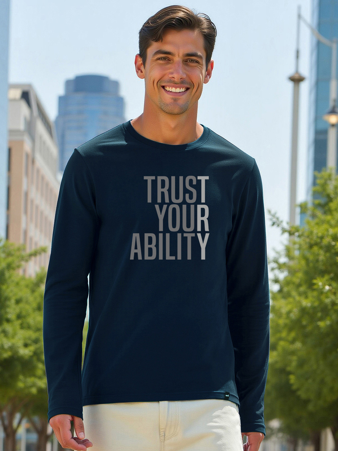 Bewakoof Men Navy Blue  Grey Printed Round Neck  Pure Cotton T-shirt