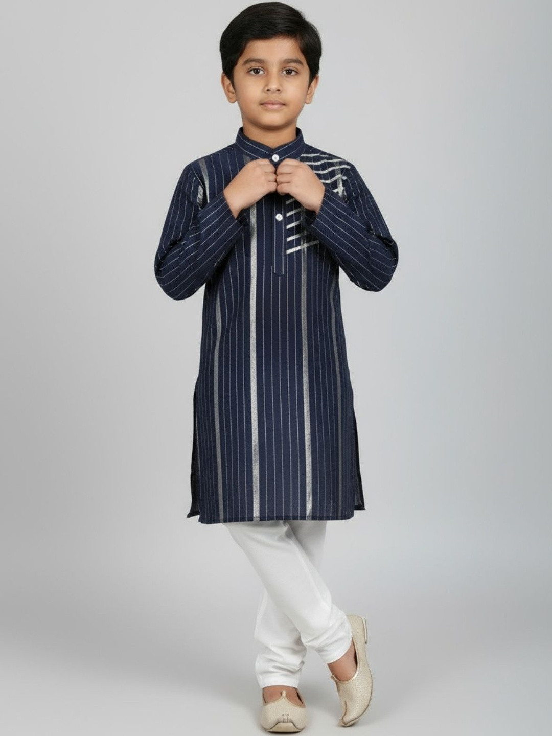 Sangria Boys Striped Straight Kurta & Trousers Sets