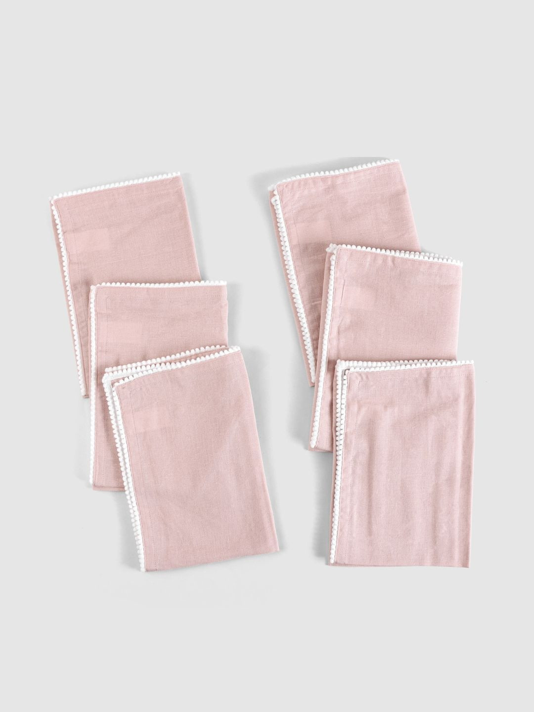 fingercraft Pack Of 6 Pink Cotton Table Napkin