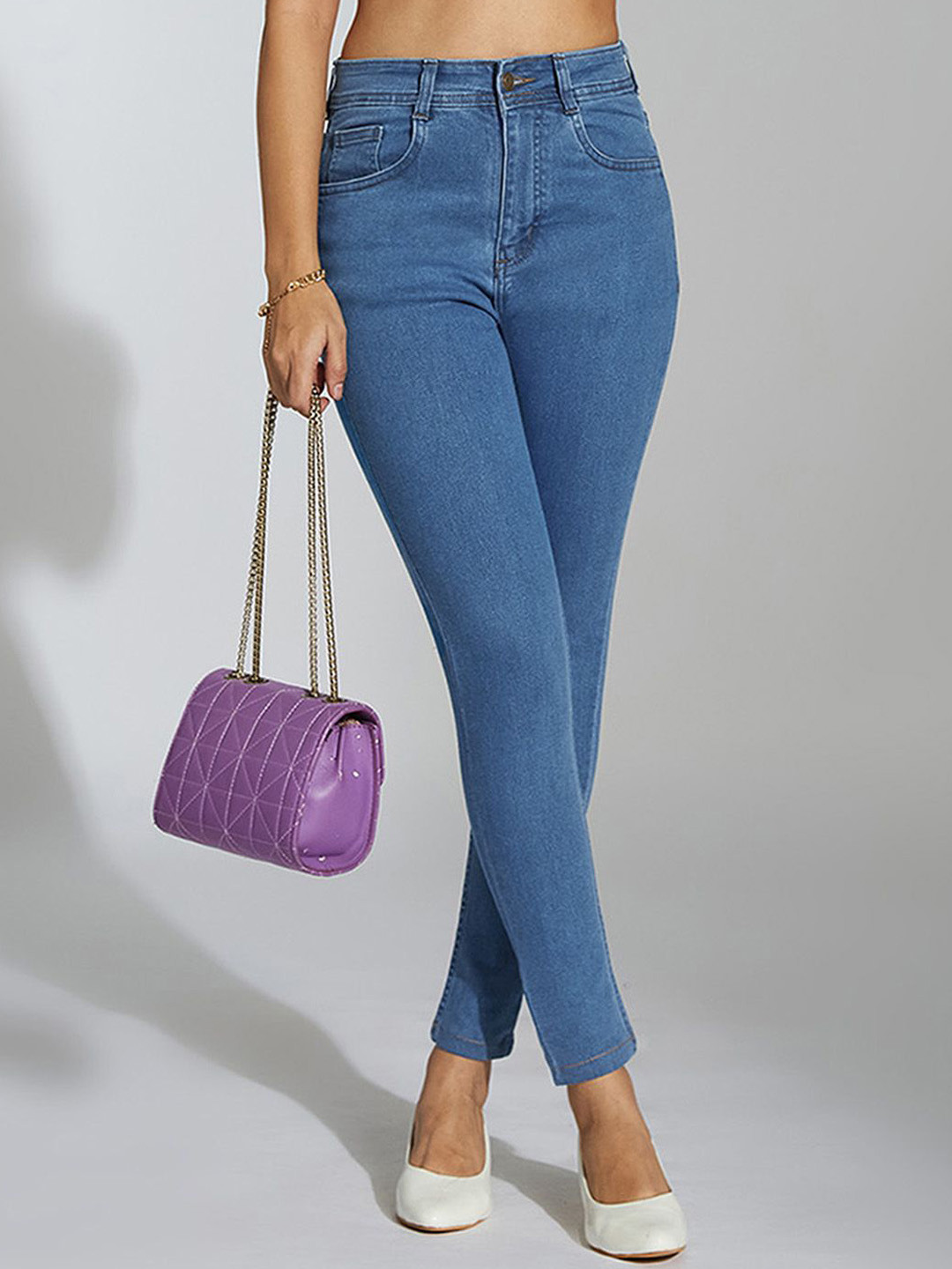 Miss Chase Women's Skinny High-Rise Cropped Denim Jeans