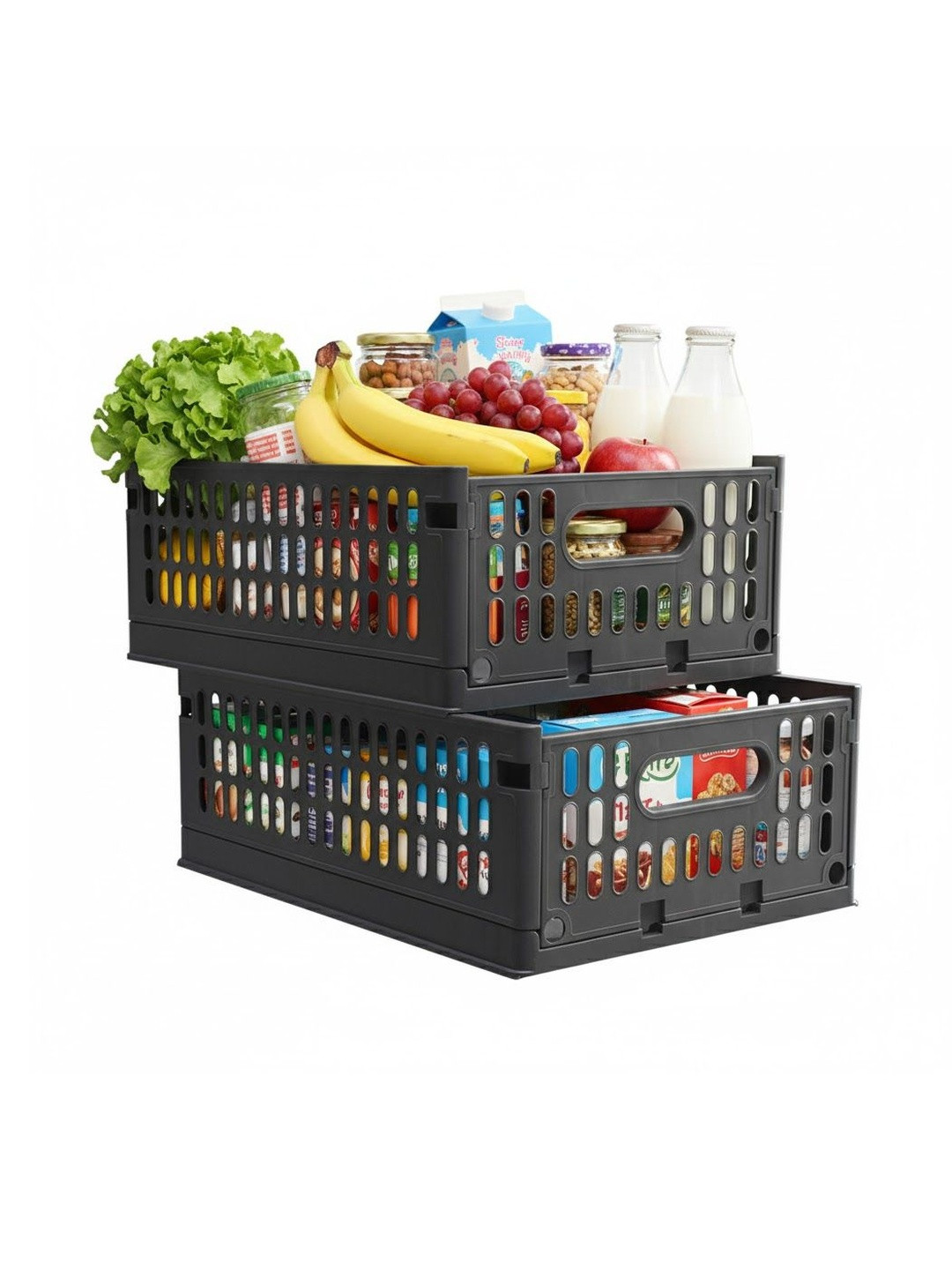 Aditya Polymers Grey 2 Pieces Multi-Utility Organisers