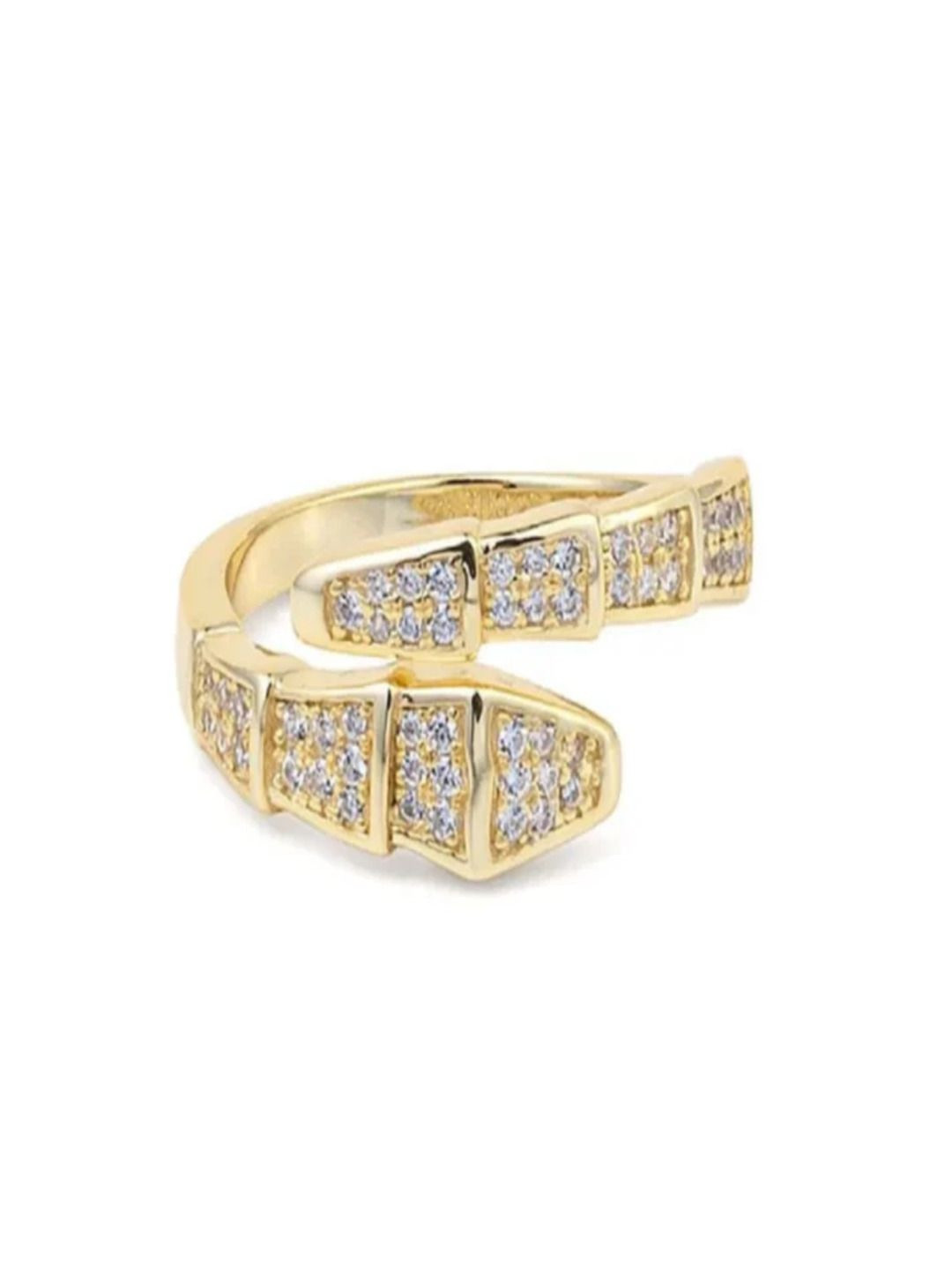 Selenes Gold-Plated Stainless Steel Slythara Sparkling Luxe Finger Ring