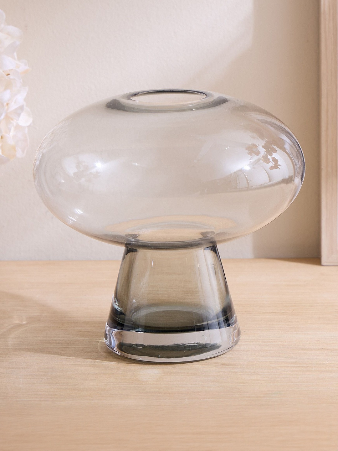 Home Centre Grey Glass Vase - Small