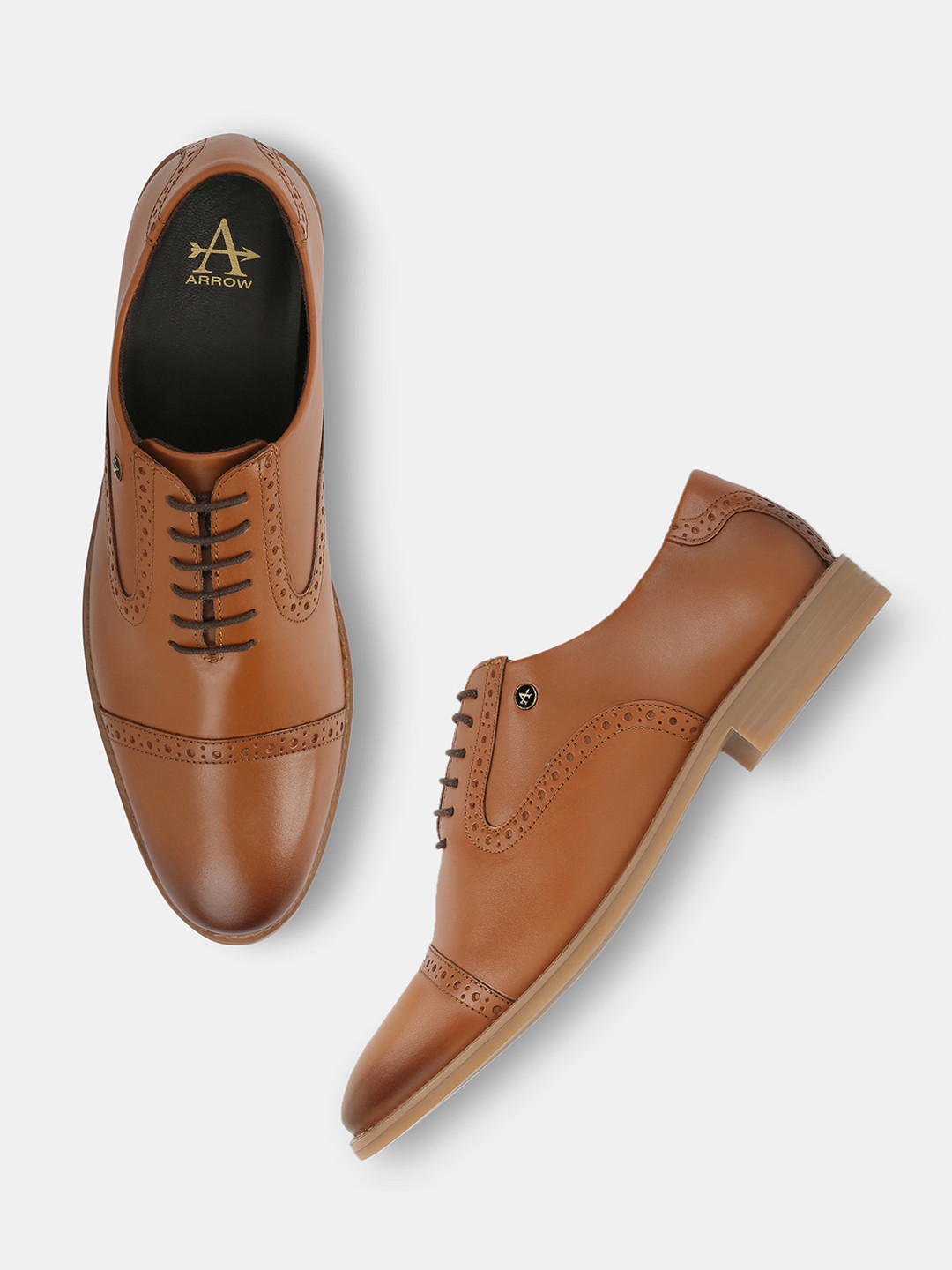 Arrow Dagger Men Lace-Ups Round Toe Oxford Shoes