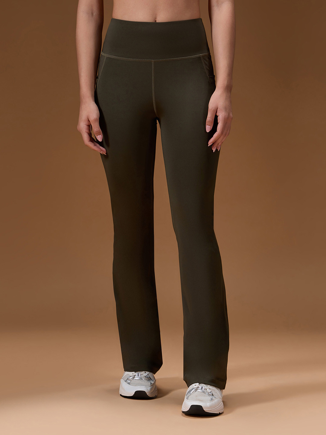 KICA Women Stretchable Flared Pants With Pockets