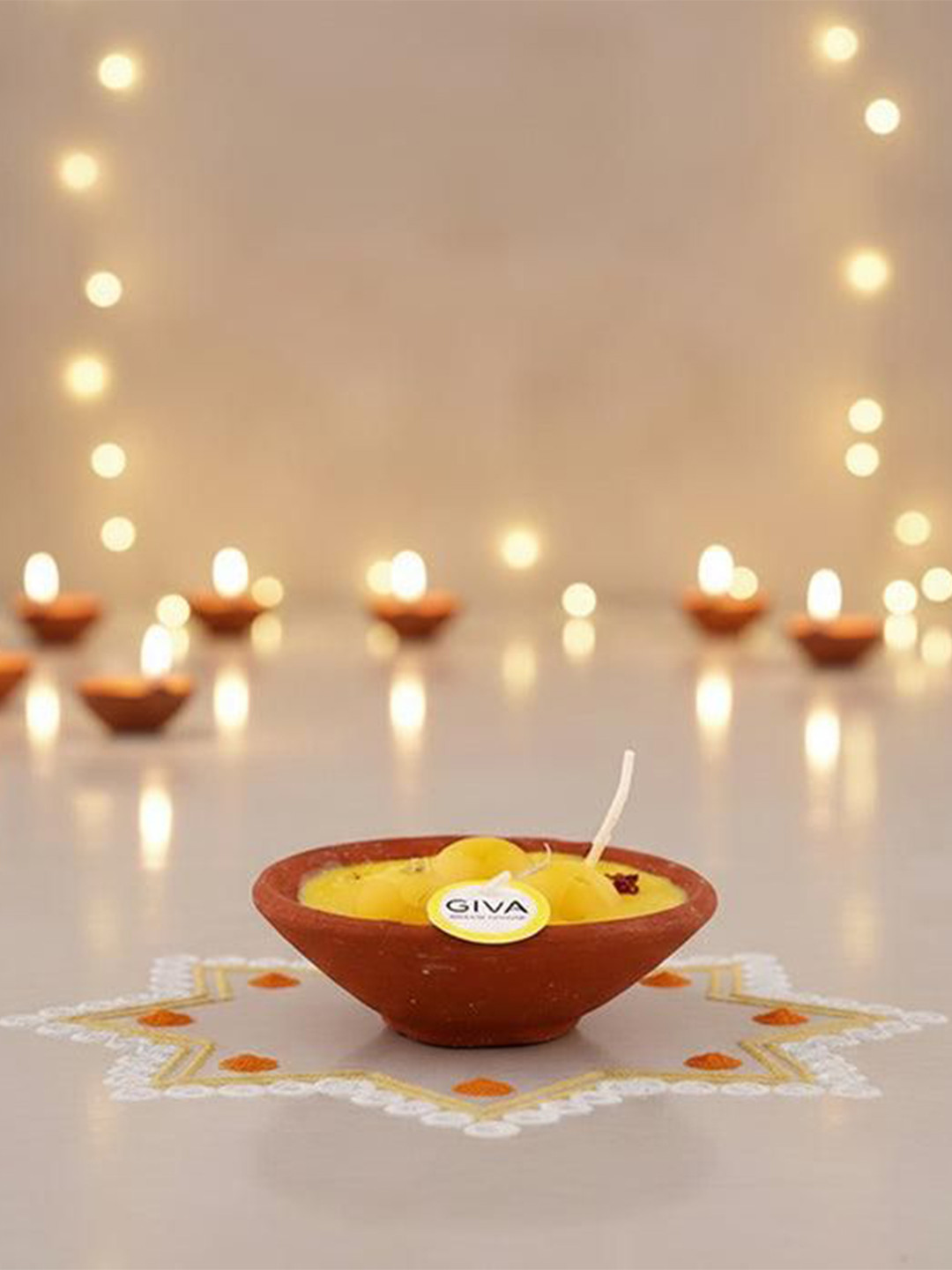 GIVA Yellow Lead-Free Wick Rasmalai Shaped Jar Candle