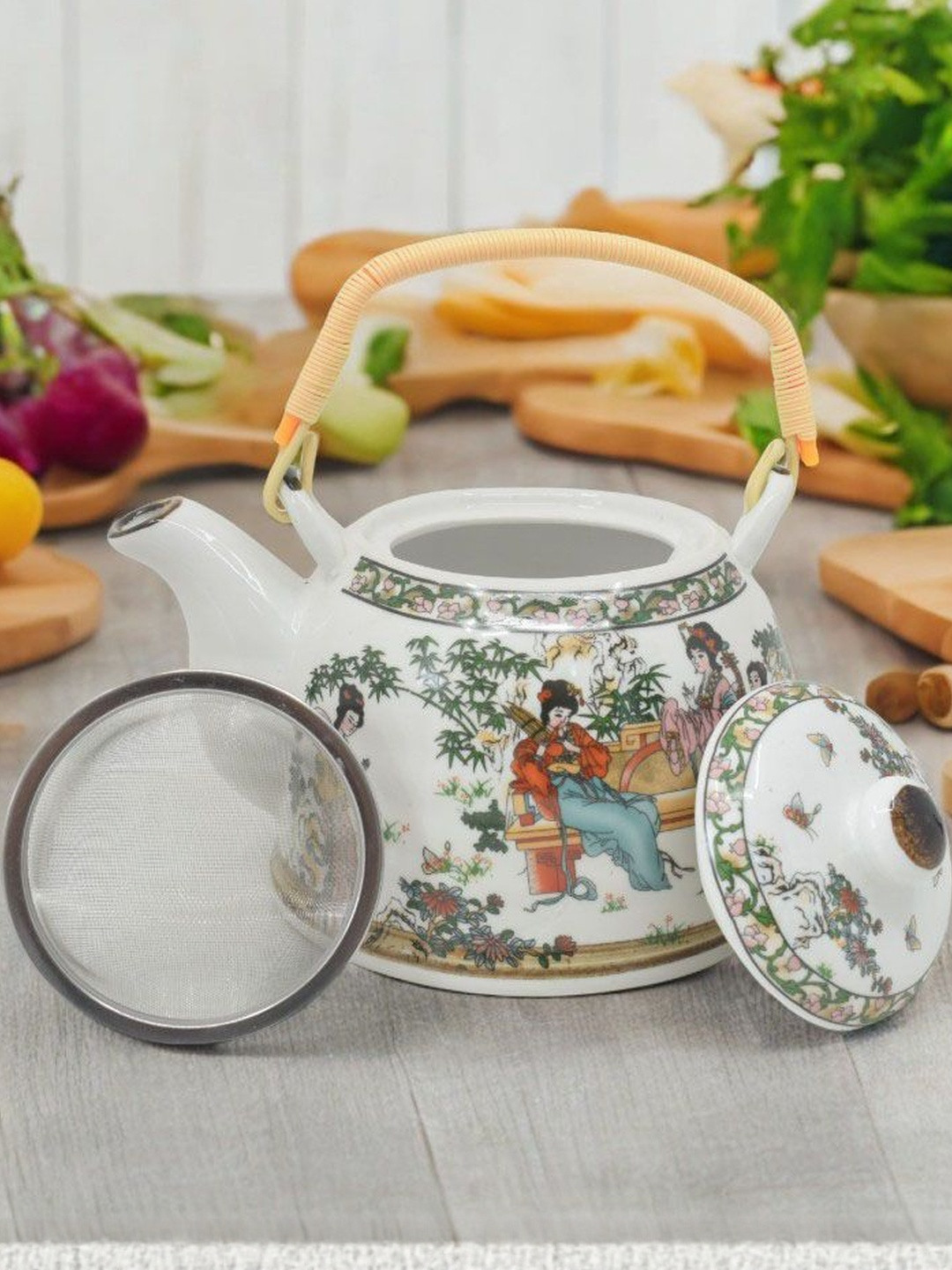 The Decor Lane Printed Ceramic Tea Set of 3