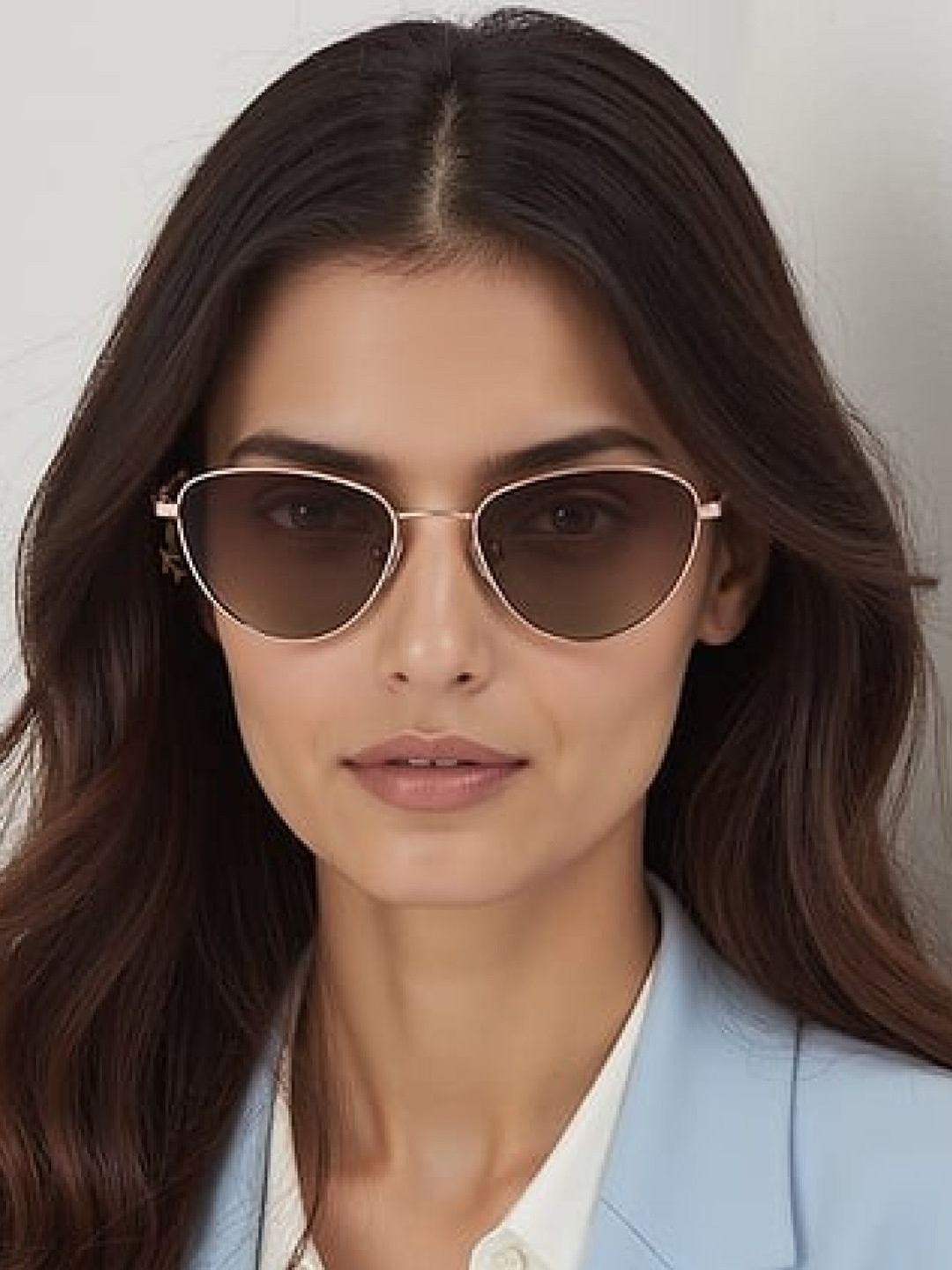 John Jacobs Women Cateye Sunglasses with Polarised and UV Protected with Hard Case 233681