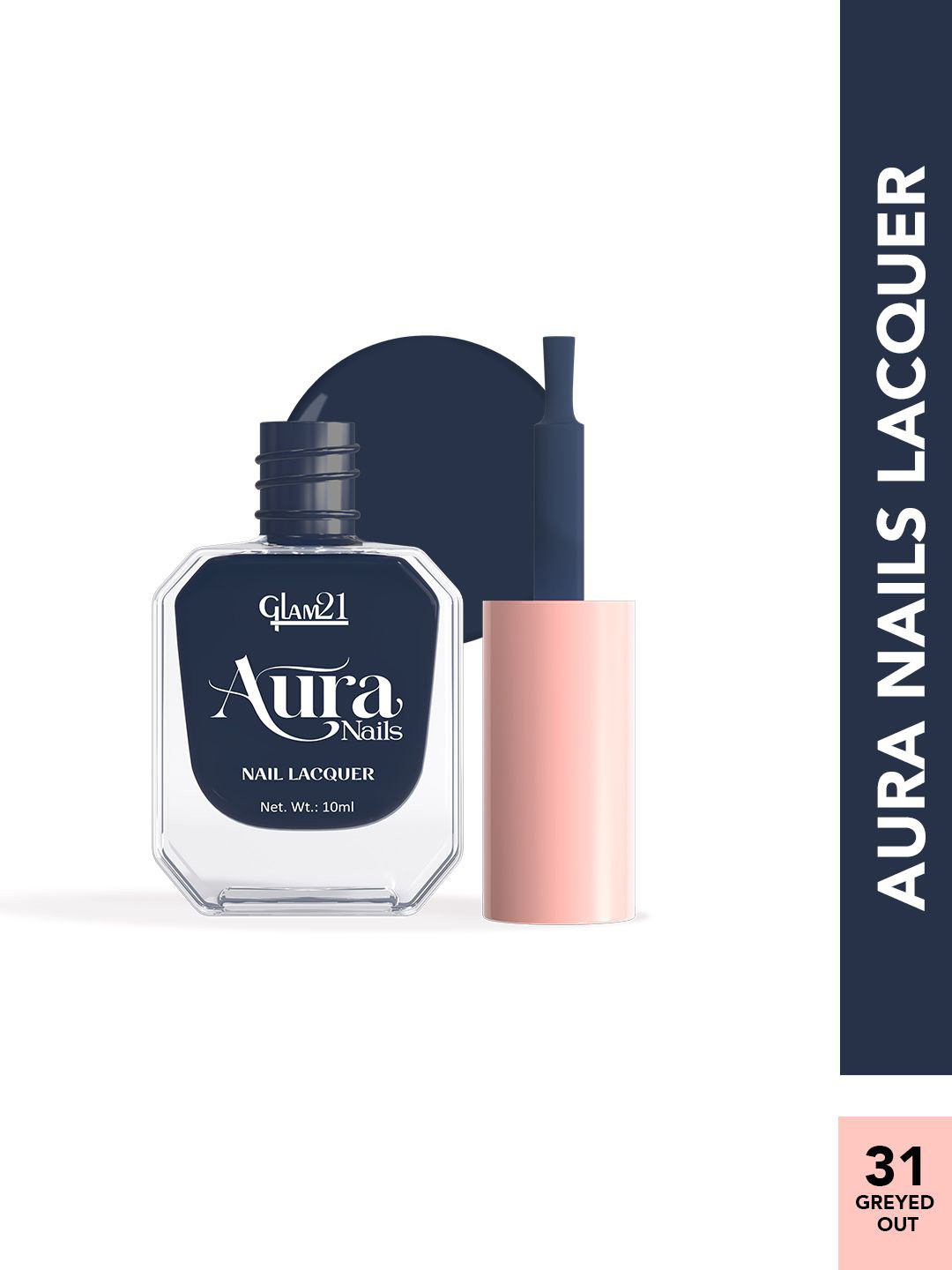 GLAM21 Aura Nails High-Shine Nail Lacquer 10ml - Greyed Out 31