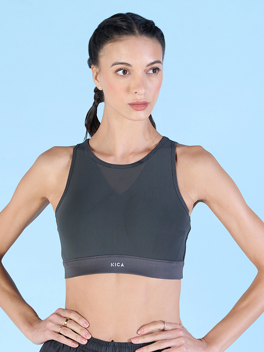 KICA Women High Impact and Full Coverage Mesh Sports Bra