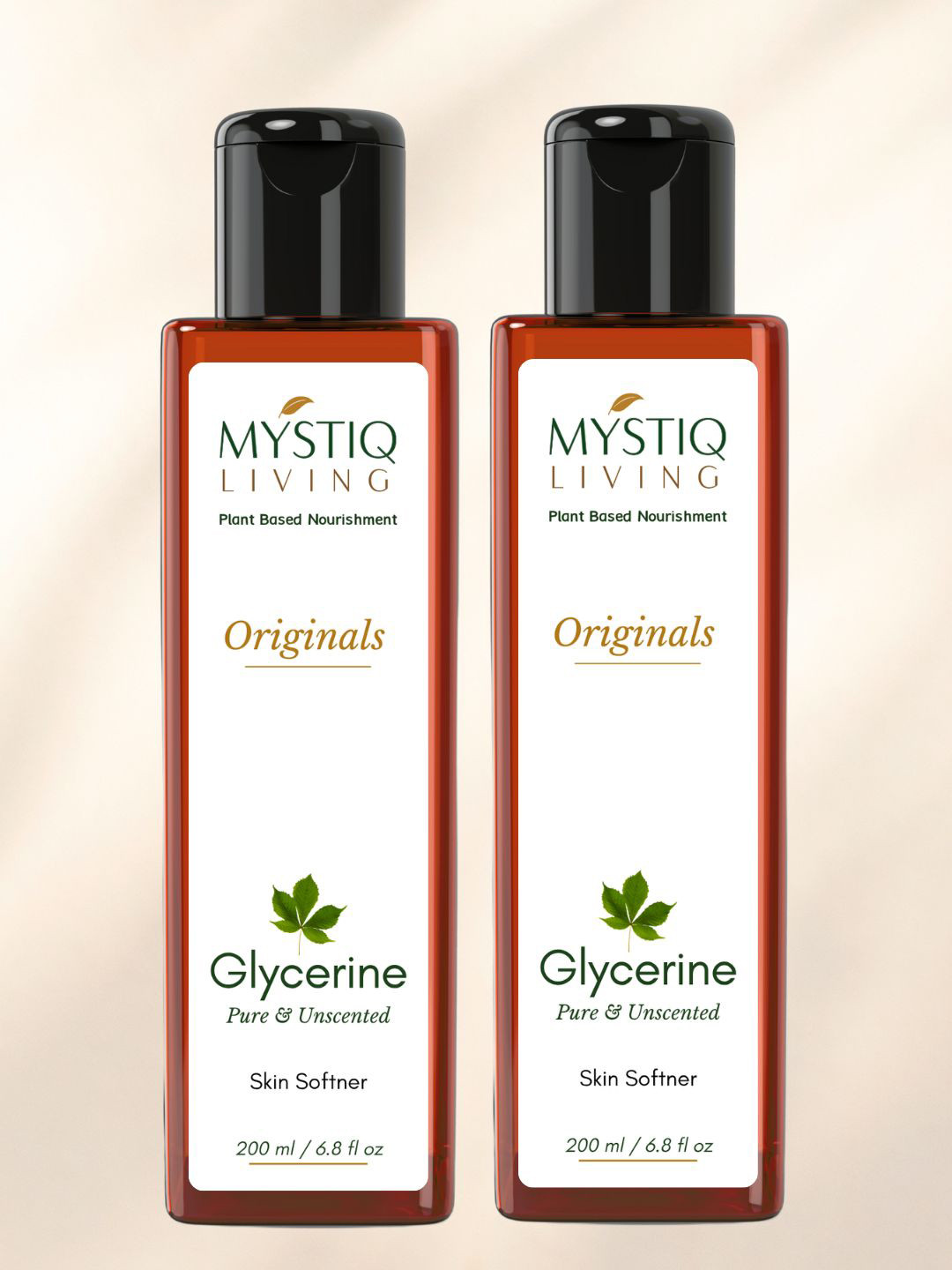 MYSTIQ LIVING Originals Set of 2 Pure & Unscented Glycerine Skin Softner - 200 ml each