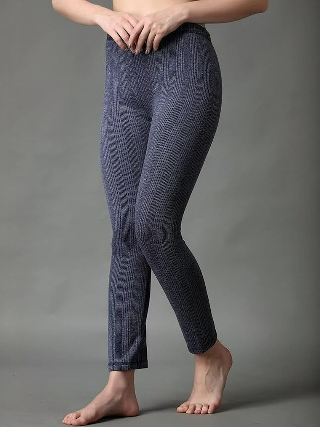 UNDERLOOP Women Striped Thermal Bottoms