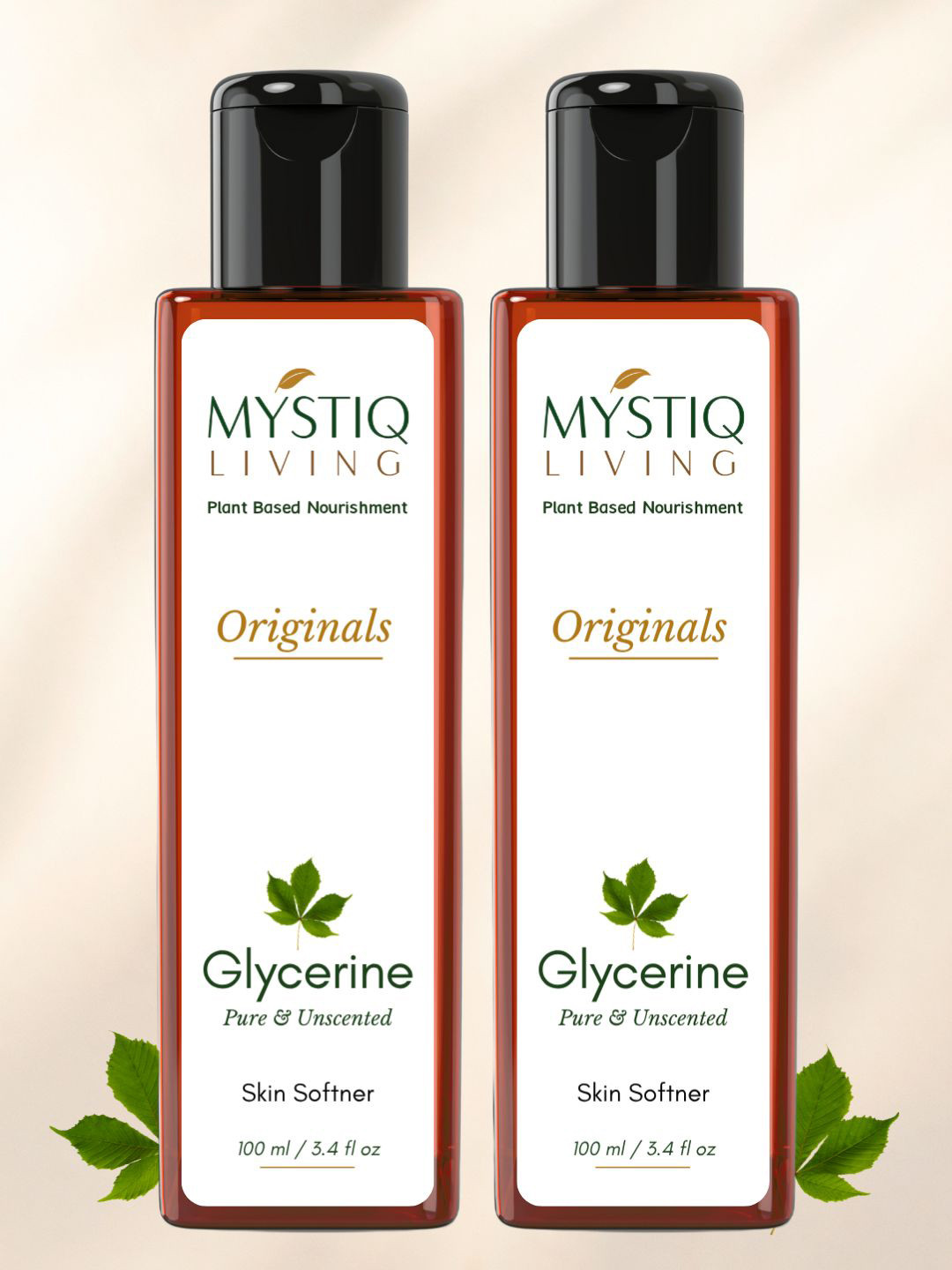 MYSTIQ LIVING Set Of 2 Glycerine for Skin, Face & Body, Glycerine Liquid -100ml Each
