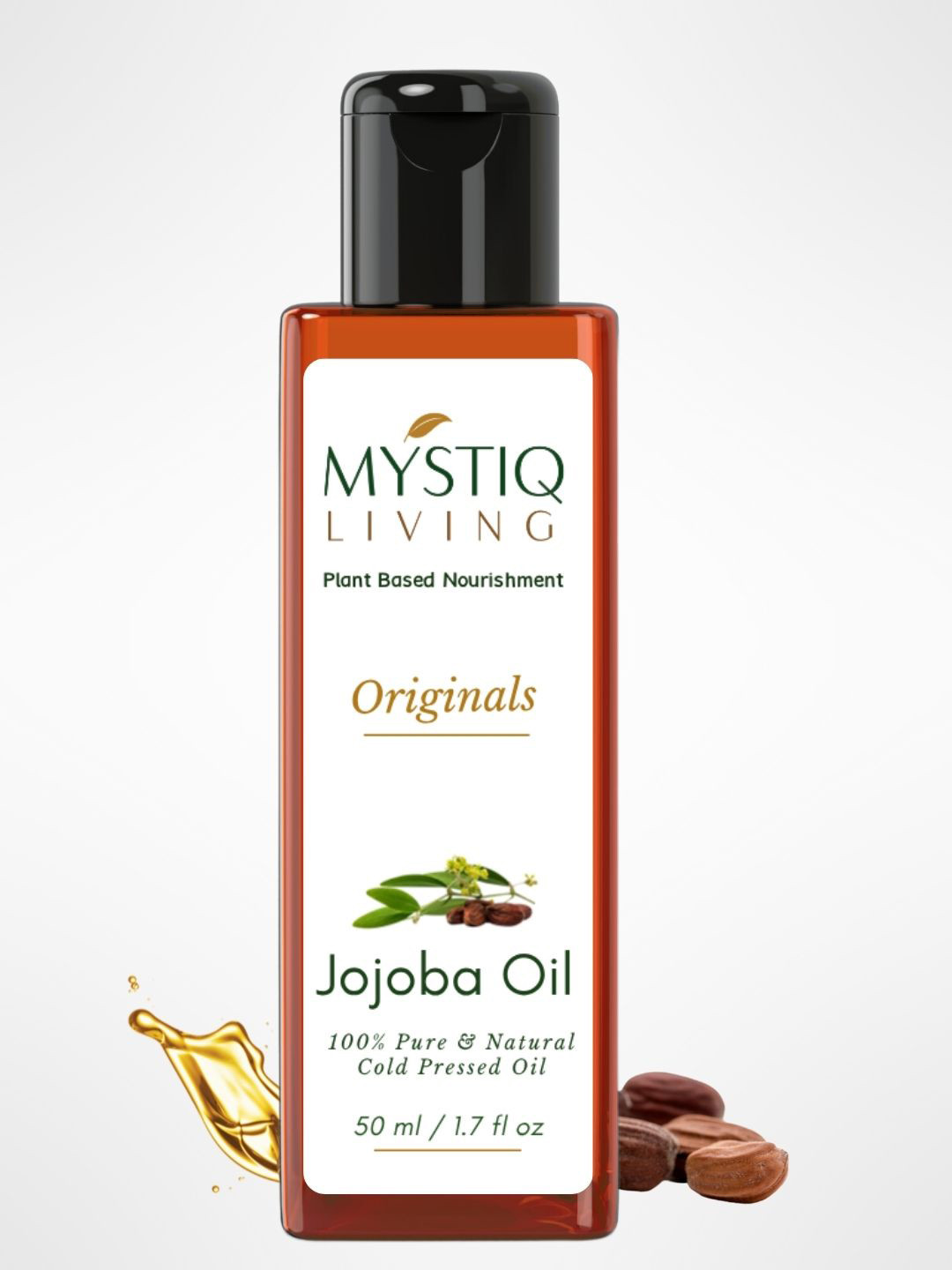 MYSTIQ LIVING Jojoba Oil For Face, Hair & Skin Pure Cold Pressed - 50ml