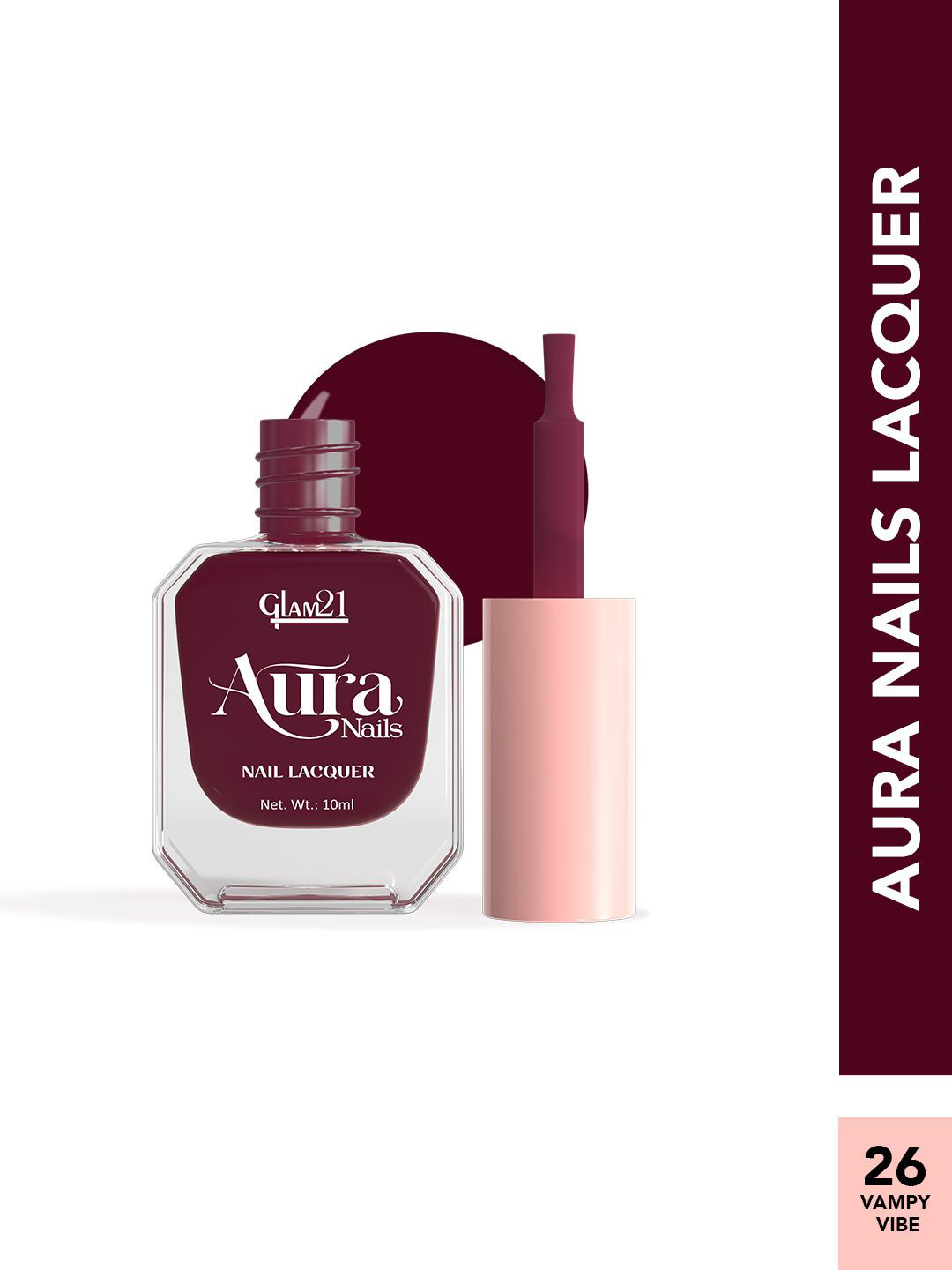 GLAM21 Aura Nails High-Shine Nail Lacquer 10ml -  Vampy Vibe 26