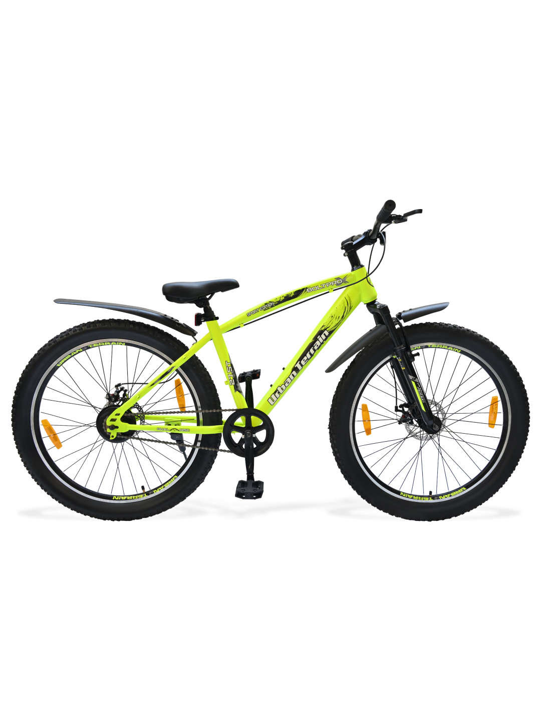 URBAN TERRAIN Bolt Pro Cycles 27.5T Steel Frame Single Speed Mountain Bike-Green