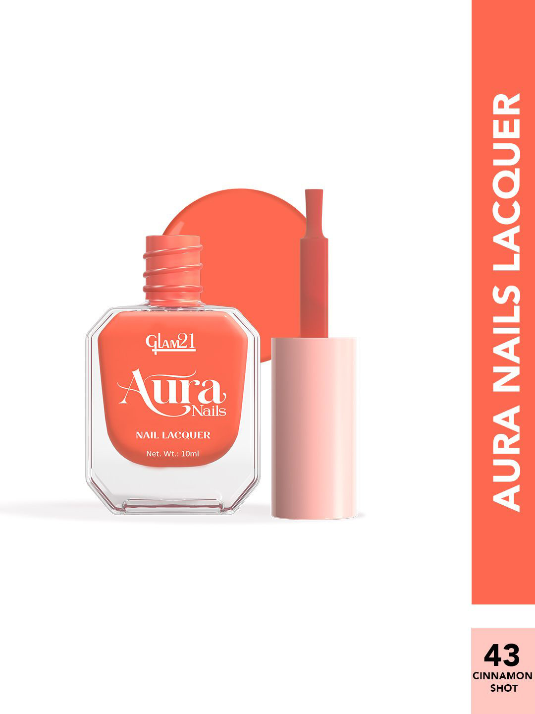 GLAM21 Aura Nails High-Shine Chip-Resistant Nails Lacquer 10 ml - Caramel Calm 43