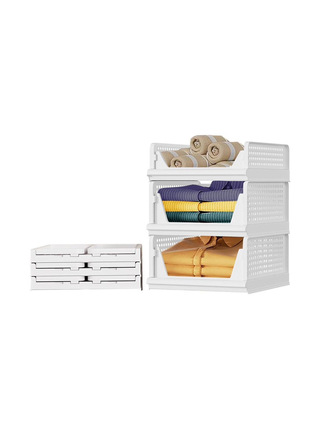 Aditya Polymers White 3 Pieces Multi-Utility Organisers