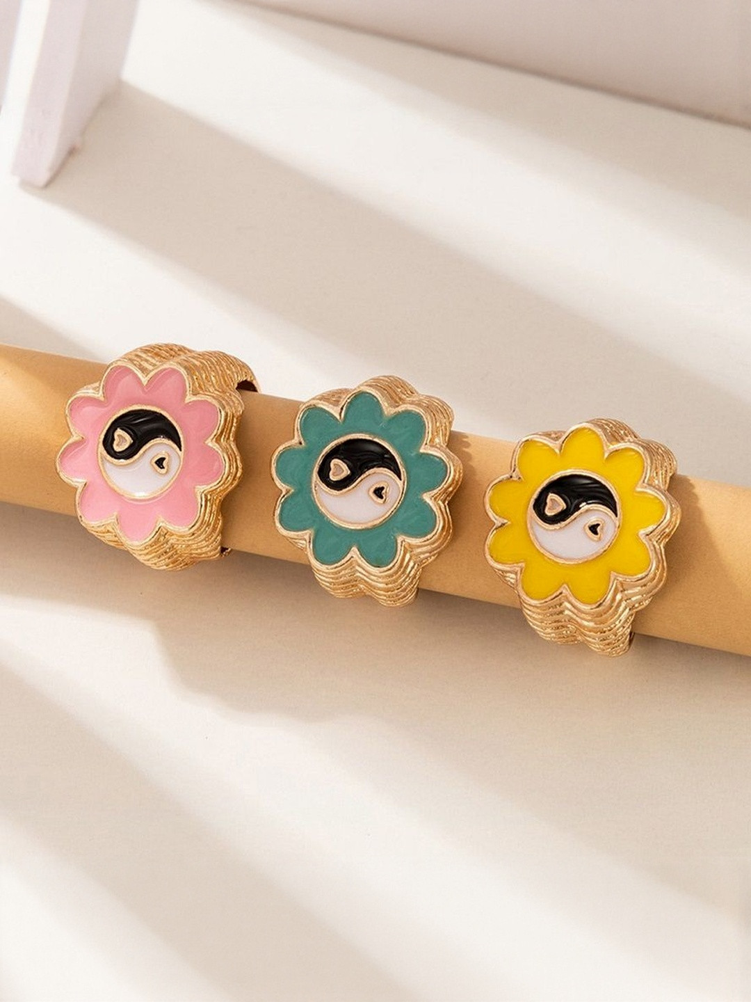 TheVineGirl Set Of 3 Gold-Plated Japanese and Korean Finger Rings