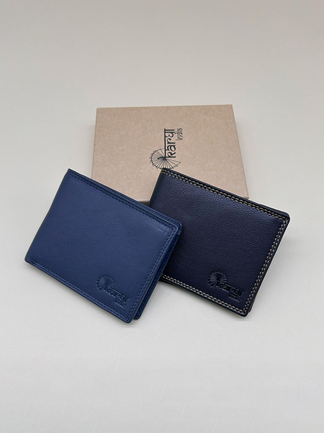 KARGHA INDIA Manush Unisex Pack Of 2 Leather Double Stitched Two Fold Wallet