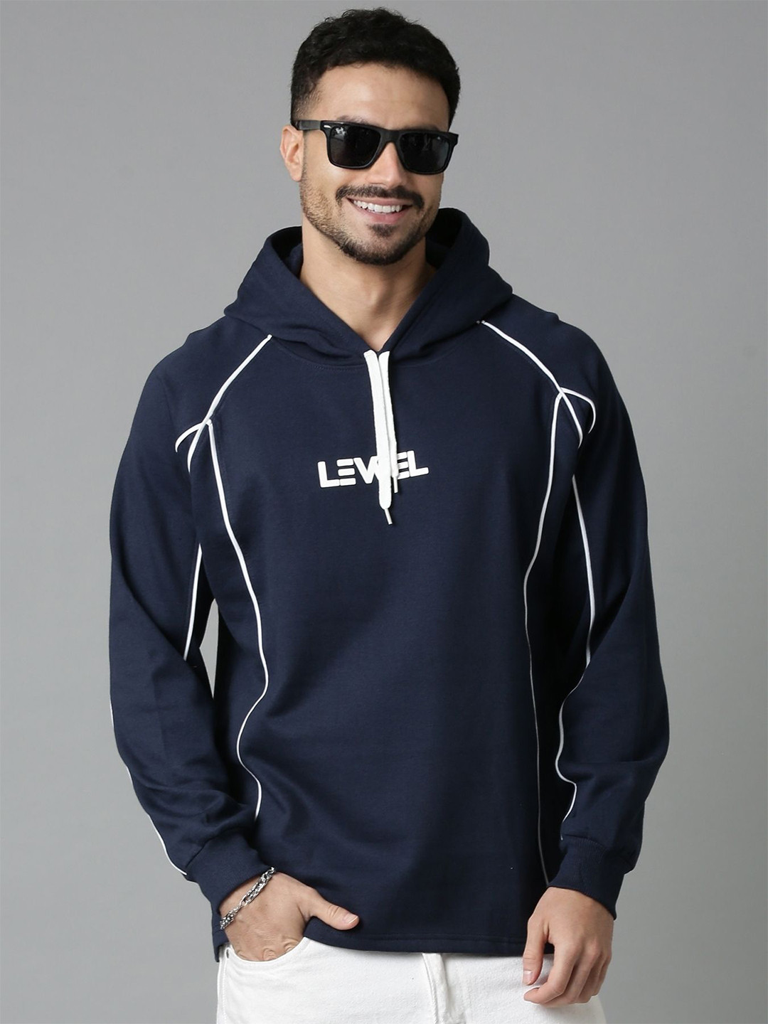 LEWEL Men Hooded Sweatshirt