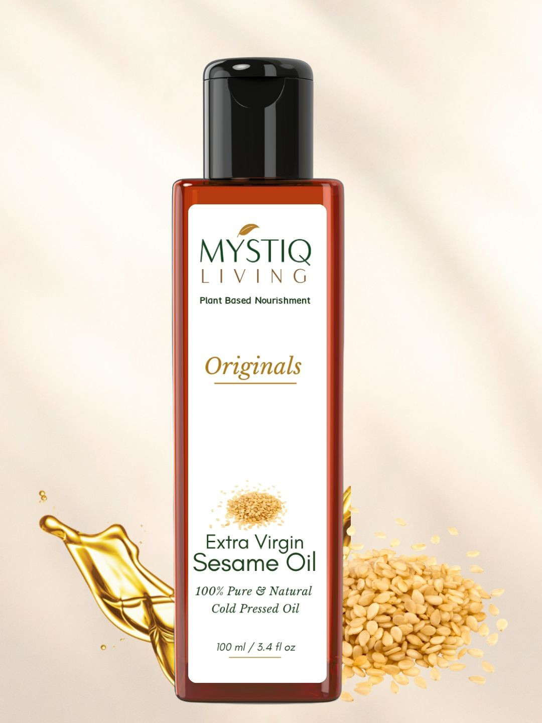 MYSTIQ LIVING Sesame Oil for Hair & Body Extra Virgin 100% Pure Cold Pressed Oil-100 ml