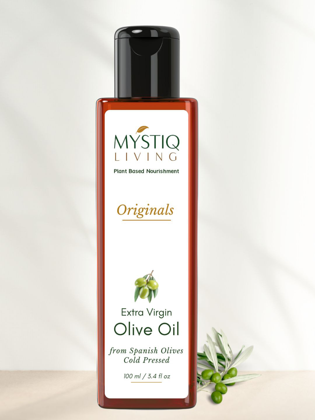 MYSTIQ LIVING Extra Virgin Pure Cold Pressed Olive Oil for Hair & Glowing Skin - 100ml