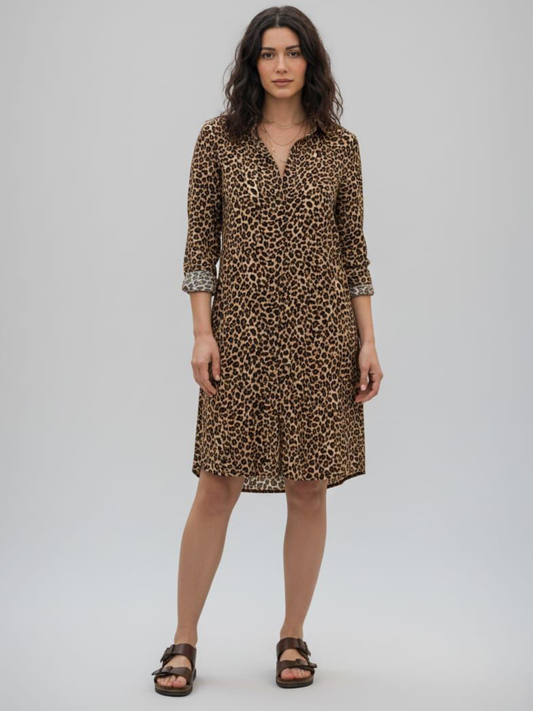 HIGH BUY Animal Print A-Line Dress