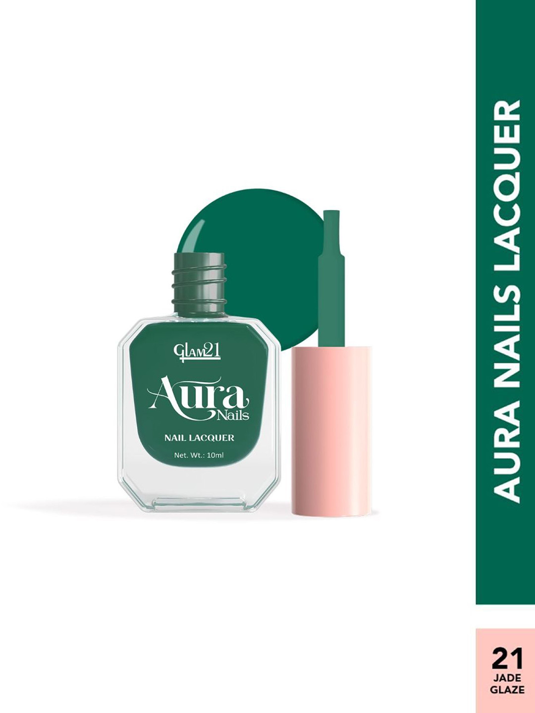 GLAM21 Aura Nails High-Shine Chip-Resistant Nails Lacquer 10 ml - Jade Glaze 21