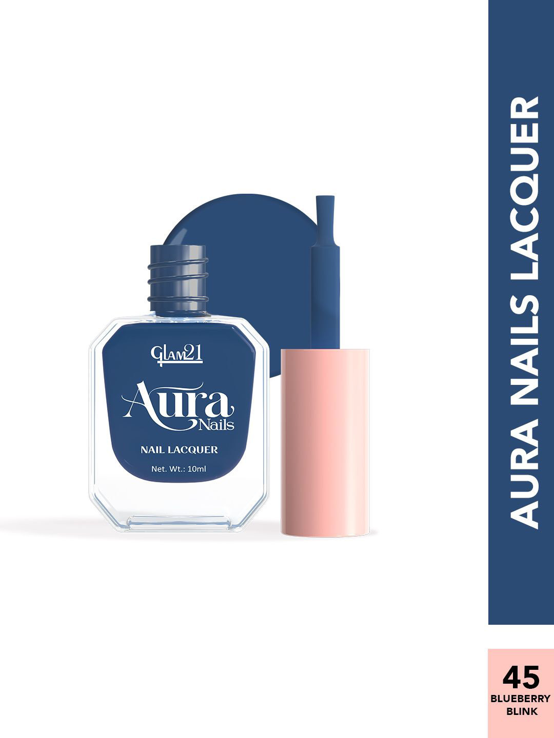 GLAM21 Aura Nails High-Shine Chip-Resistant Nails Lacquer 10 ml - Blueberry Blink 45