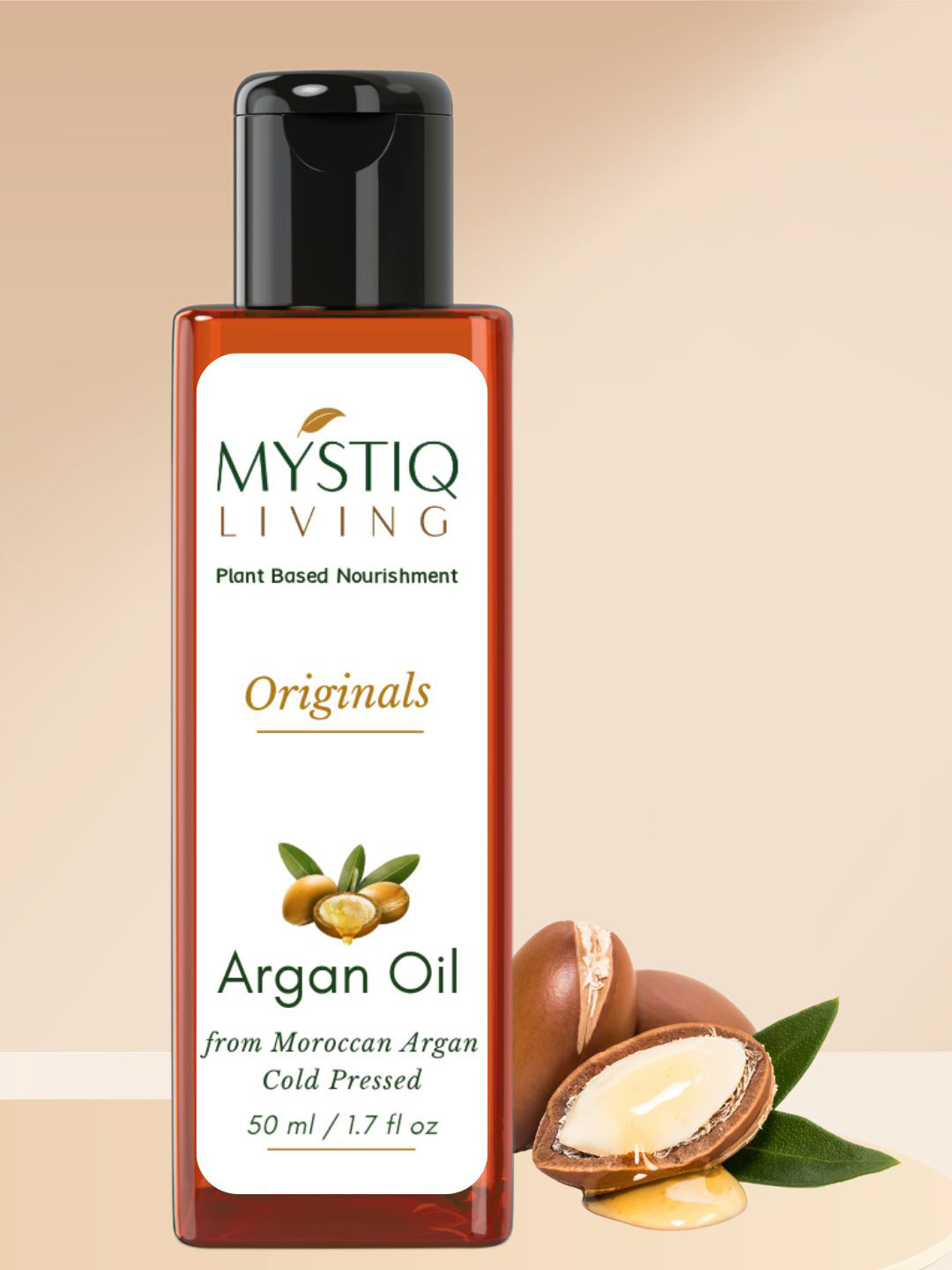MYSTIQ LIVING Argan Oil Cold Pressed Moroccan Argan Oil 100% Pure Natural - 50 ml