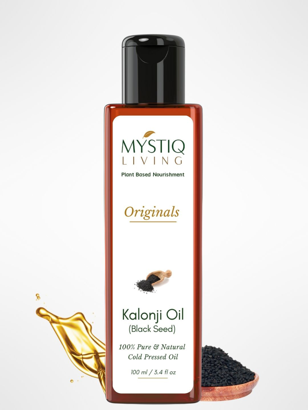 MYSTIQ LIVING Kalonji Oil (Black Seed ) 100% Pure Natural Cold-Pressed -100 ml