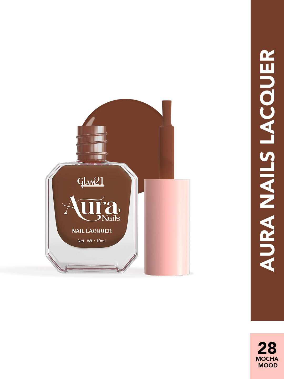 GLAM21 Aura High-Shine Nails Lacquer - 10 ml - Mocha Mood 28